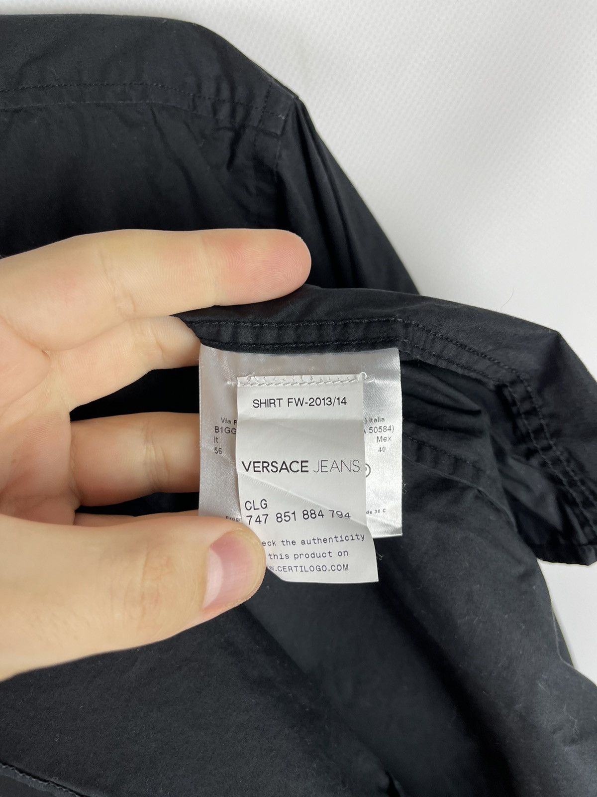 Versace Versace Jeans metallic logo basic black long sleeve shirt Size 3XL / US 20-22 - 9 Thumbnail