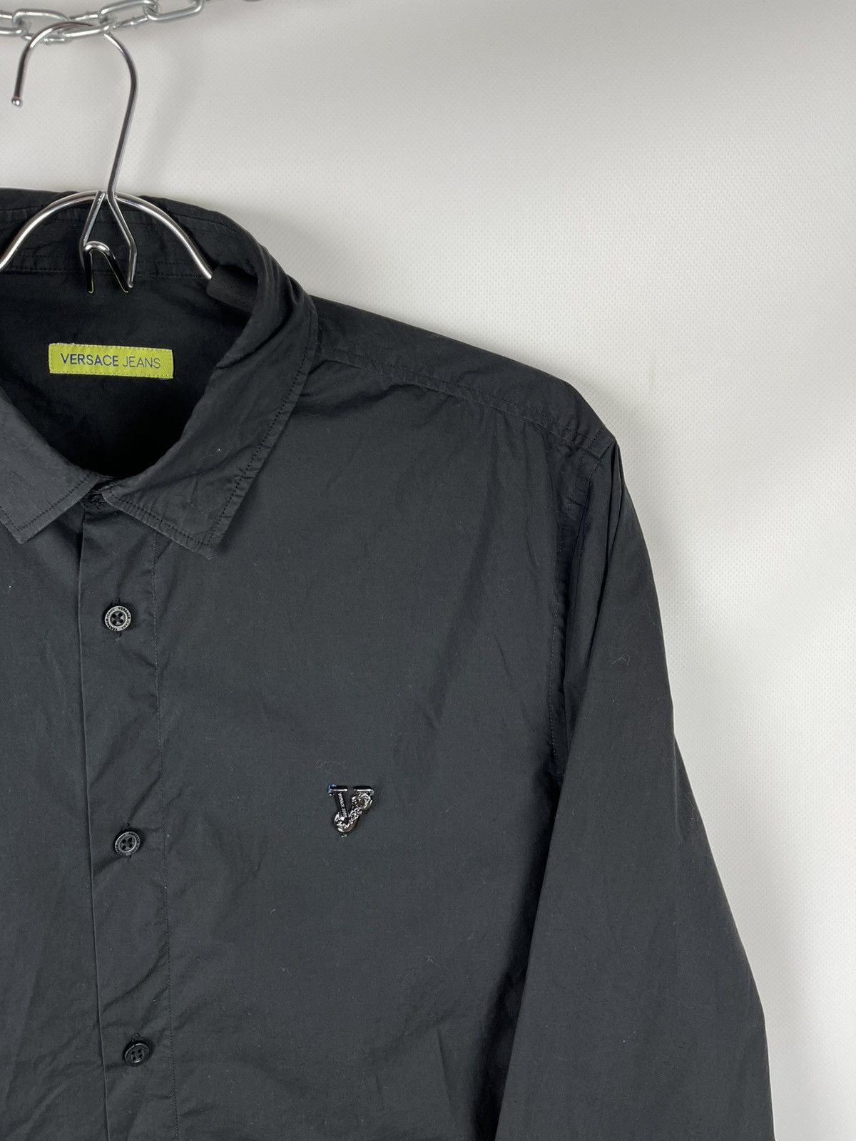 Versace Versace Jeans metallic logo basic black long sleeve shirt Size 3XL / US 20-22 - 5 Thumbnail