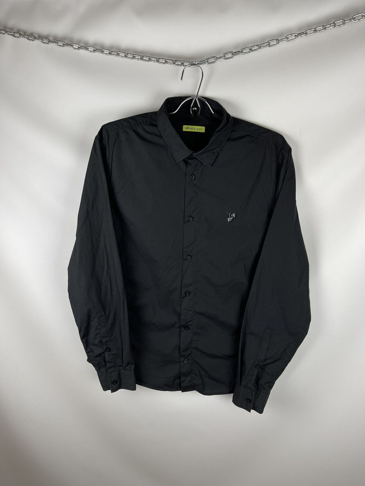 Versace Versace Jeans metallic logo basic black long sleeve shirt Size 3XL / US 20-22 - 1 Thumbnail