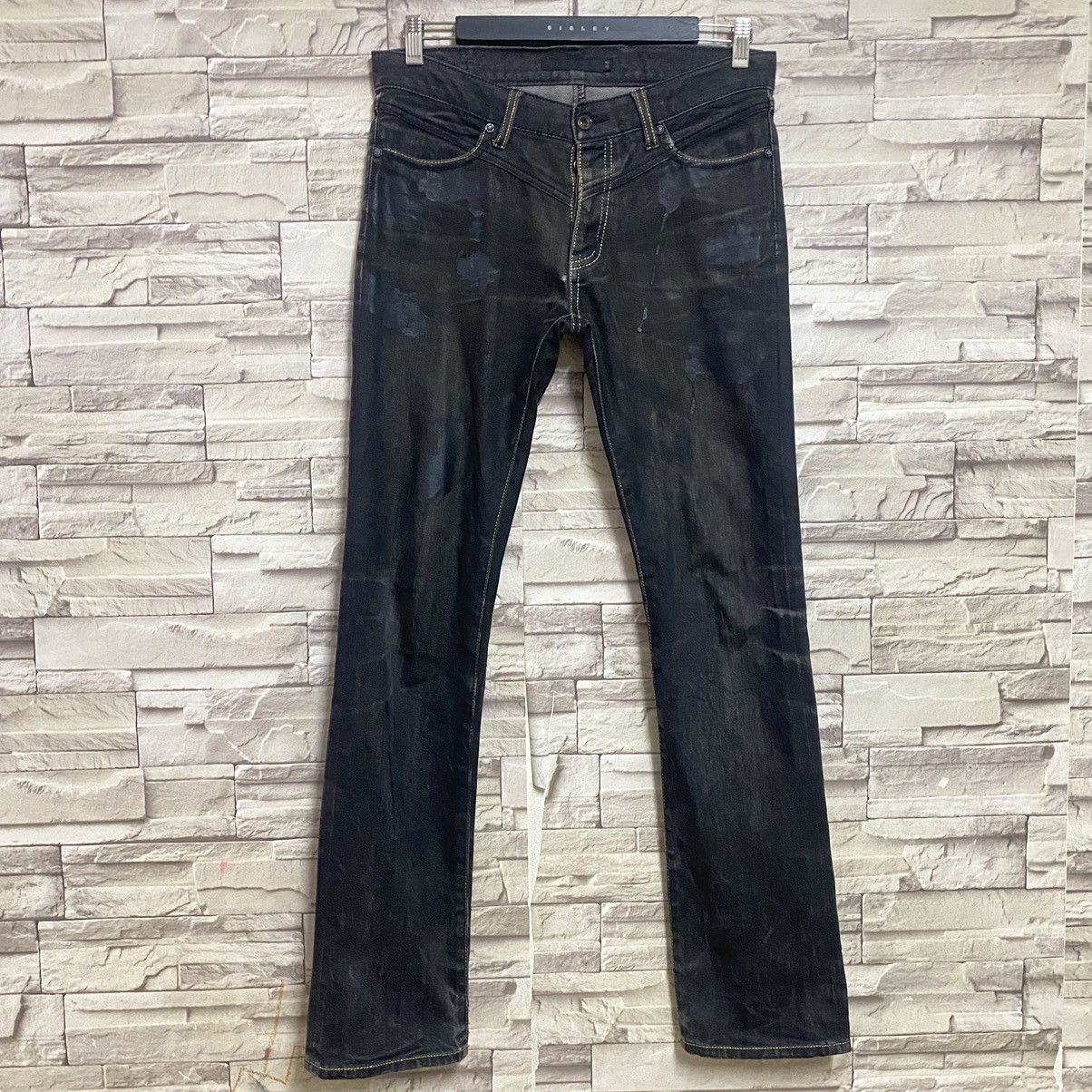 GOSTAR DE FUGA FUGA JAPAN Denim Wax Painter Jeans Slim-Fit Size US 32 / EU 48 - 4 Thumbnail