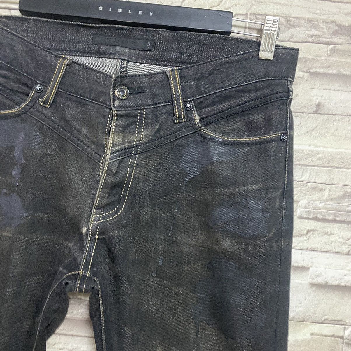 GOSTAR DE FUGA FUGA JAPAN Denim Wax Painter Jeans Slim-Fit Size US 32 / EU 48 - 8 Thumbnail