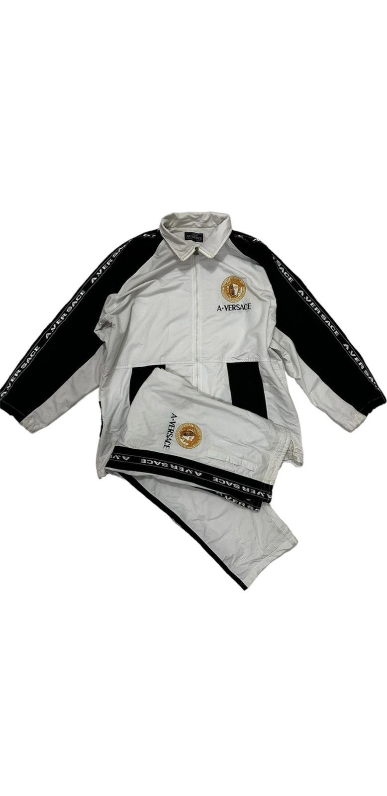 Other 🔥Vintage🔥 A Versace 1 Set Medusa Tape Jacket + Pants Size US L / EU 52-54 / 3 - 1 Thumbnail