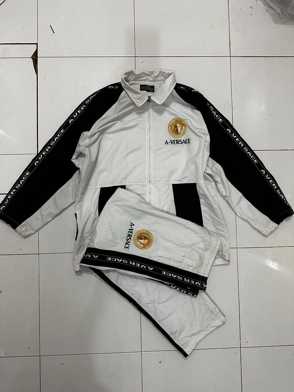 Other 🔥Vintage🔥 A Versace 1 Set Medusa Tape Jacket + Pants Size US L / EU 52-54 / 3 - 2 Thumbnail