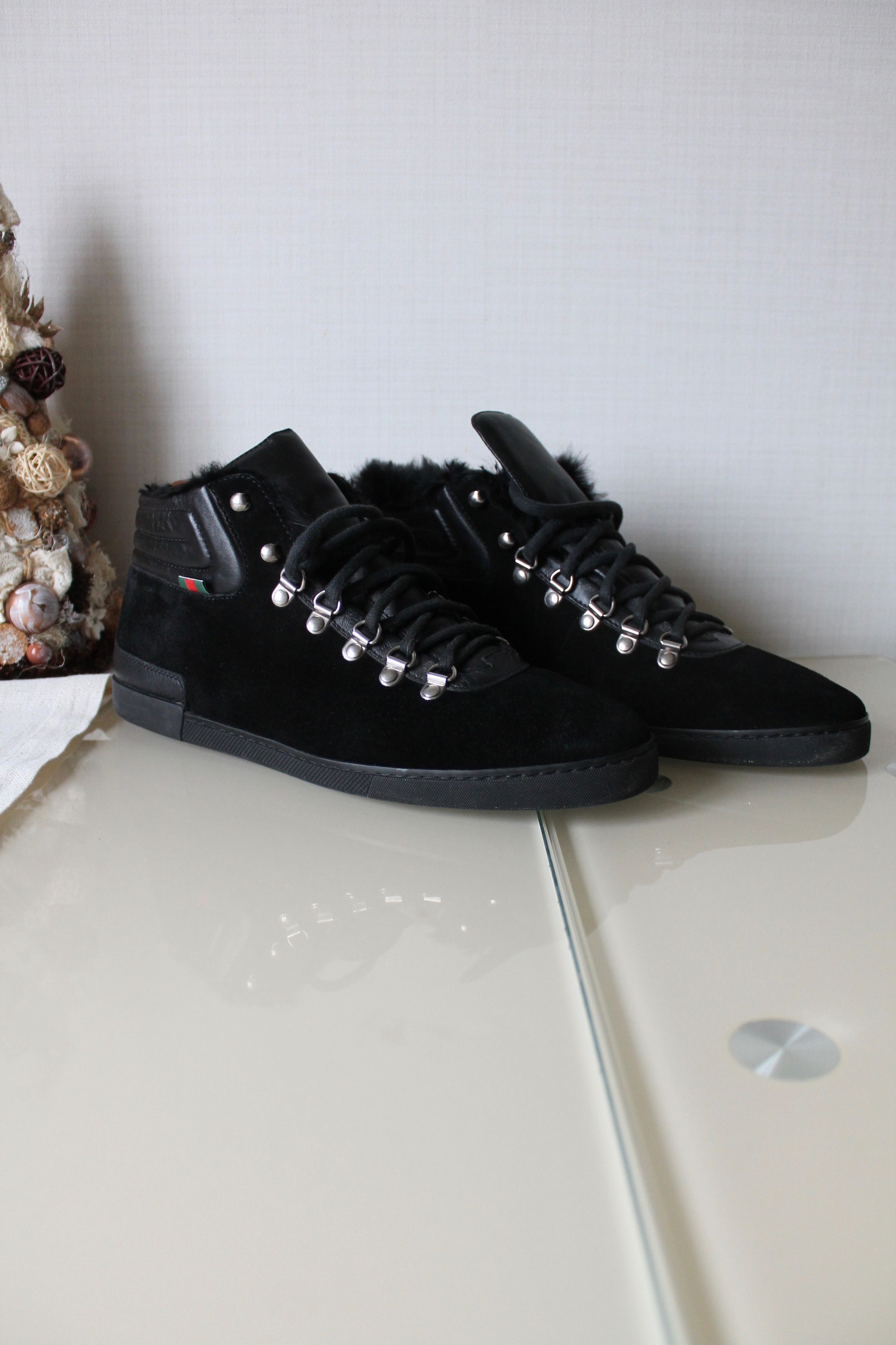 Gucci GUCCI Suede High Top Suede Black Boots / Sneakers Size US 7.5 / EU 40-41 - 1 Thumbnail