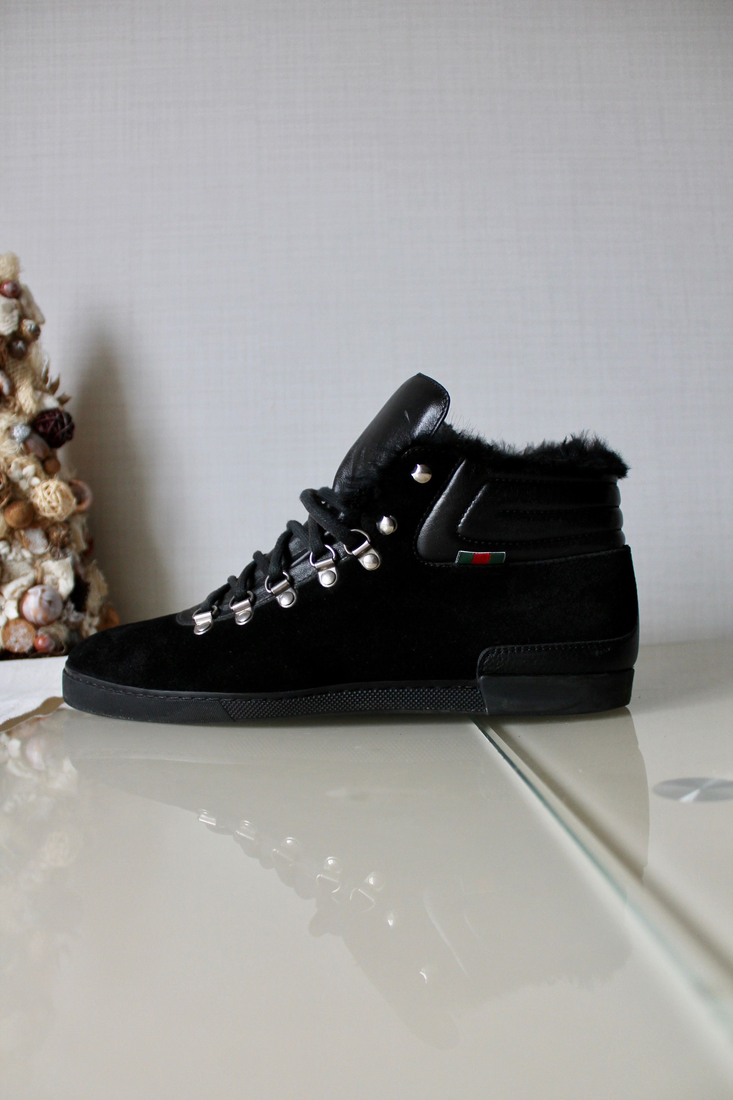 Gucci GUCCI Suede High Top Suede Black Boots / Sneakers Size US 7.5 / EU 40-41 - 2 Thumbnail