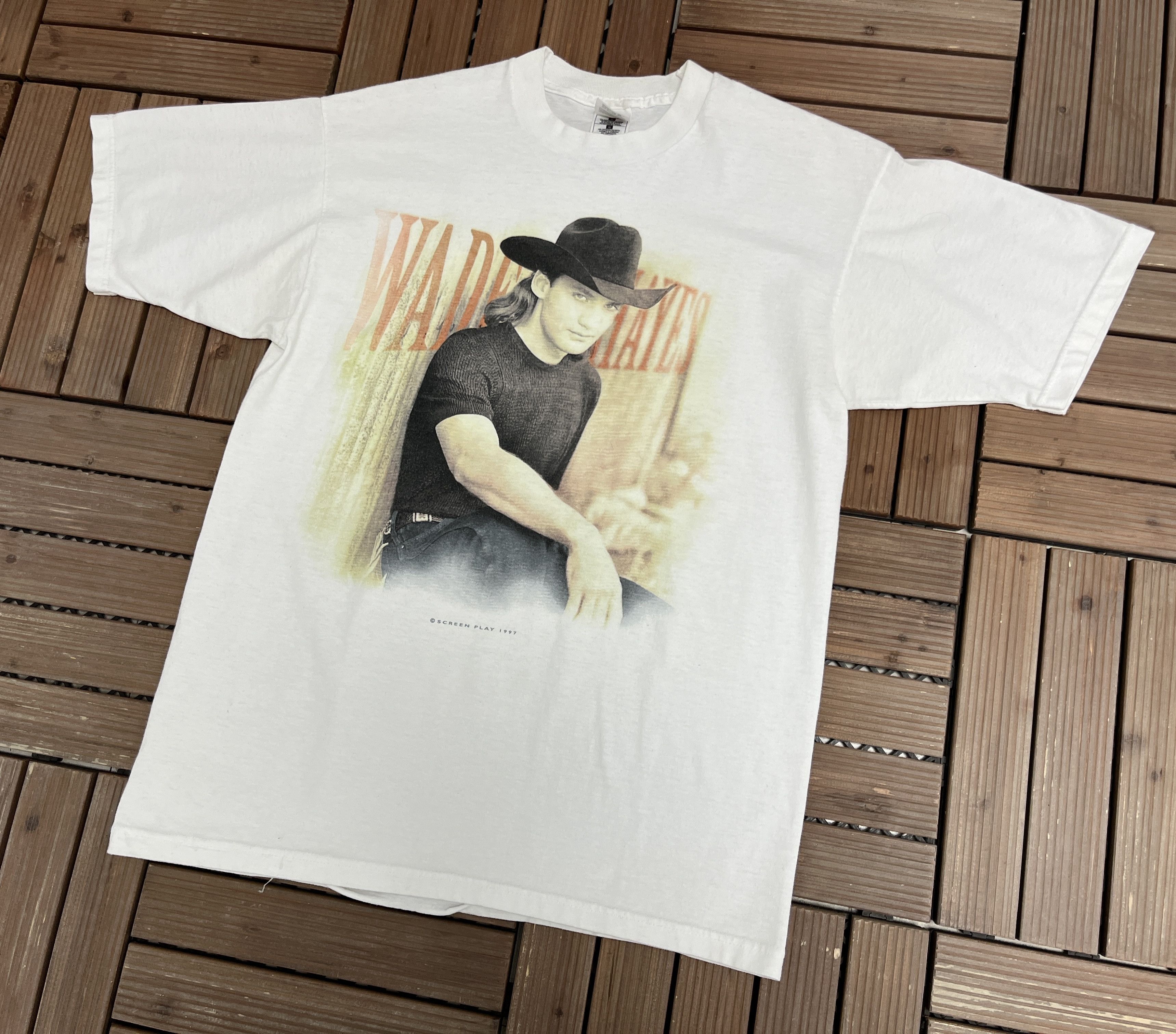 Vintage Wade Hayes Vintage 1990s Country Music T-Shirt Tee Size US L / EU 52-54 / 3 - 4 Thumbnail