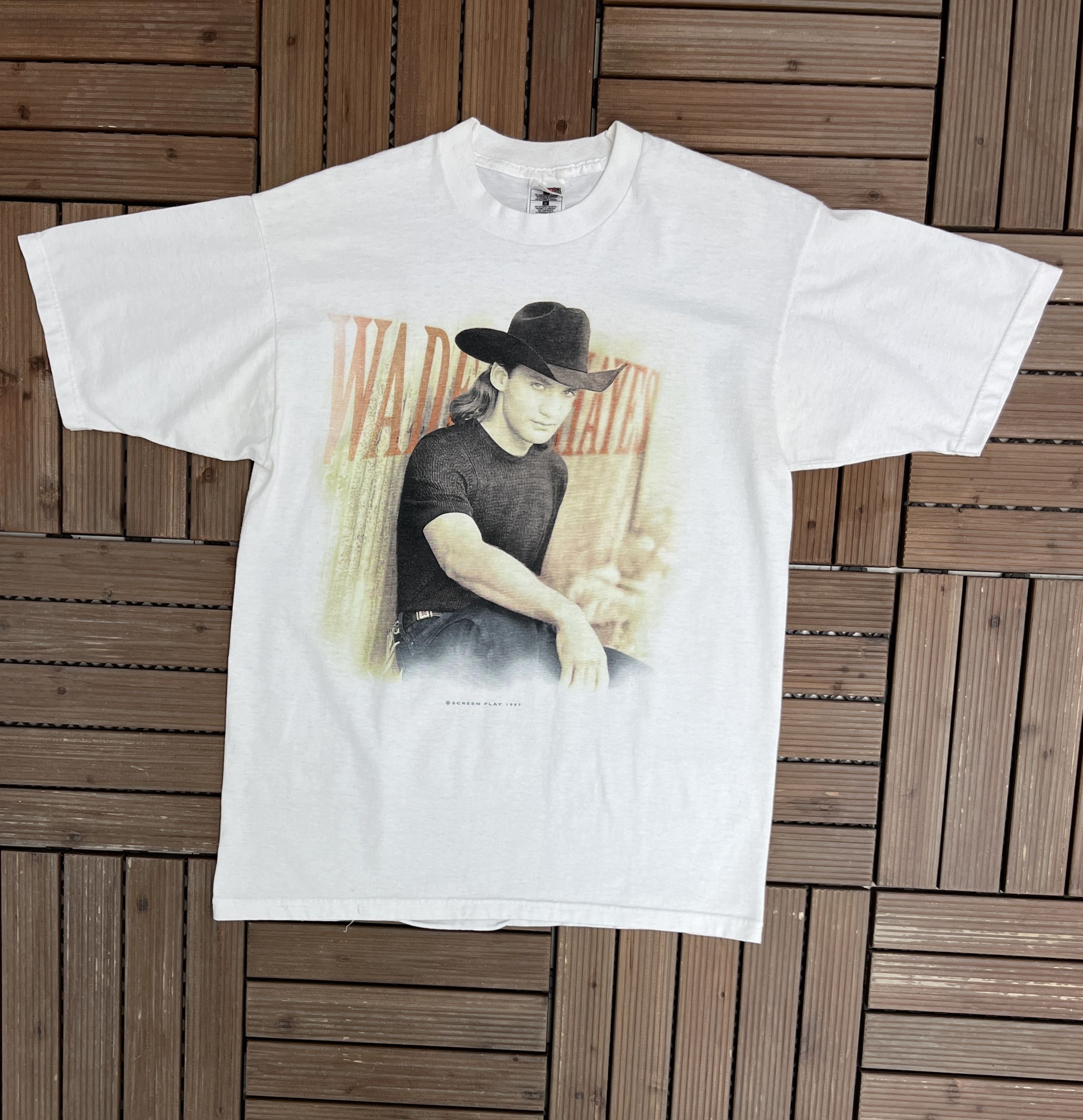 Vintage Wade Hayes Vintage 1990s Country Music T-Shirt Tee Size US L / EU 52-54 / 3 - 1 Thumbnail