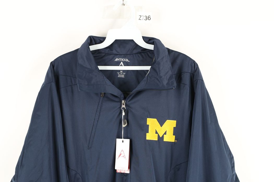 Vintage New The University of Michigan Half Zip Pullover Jacket Blue ...