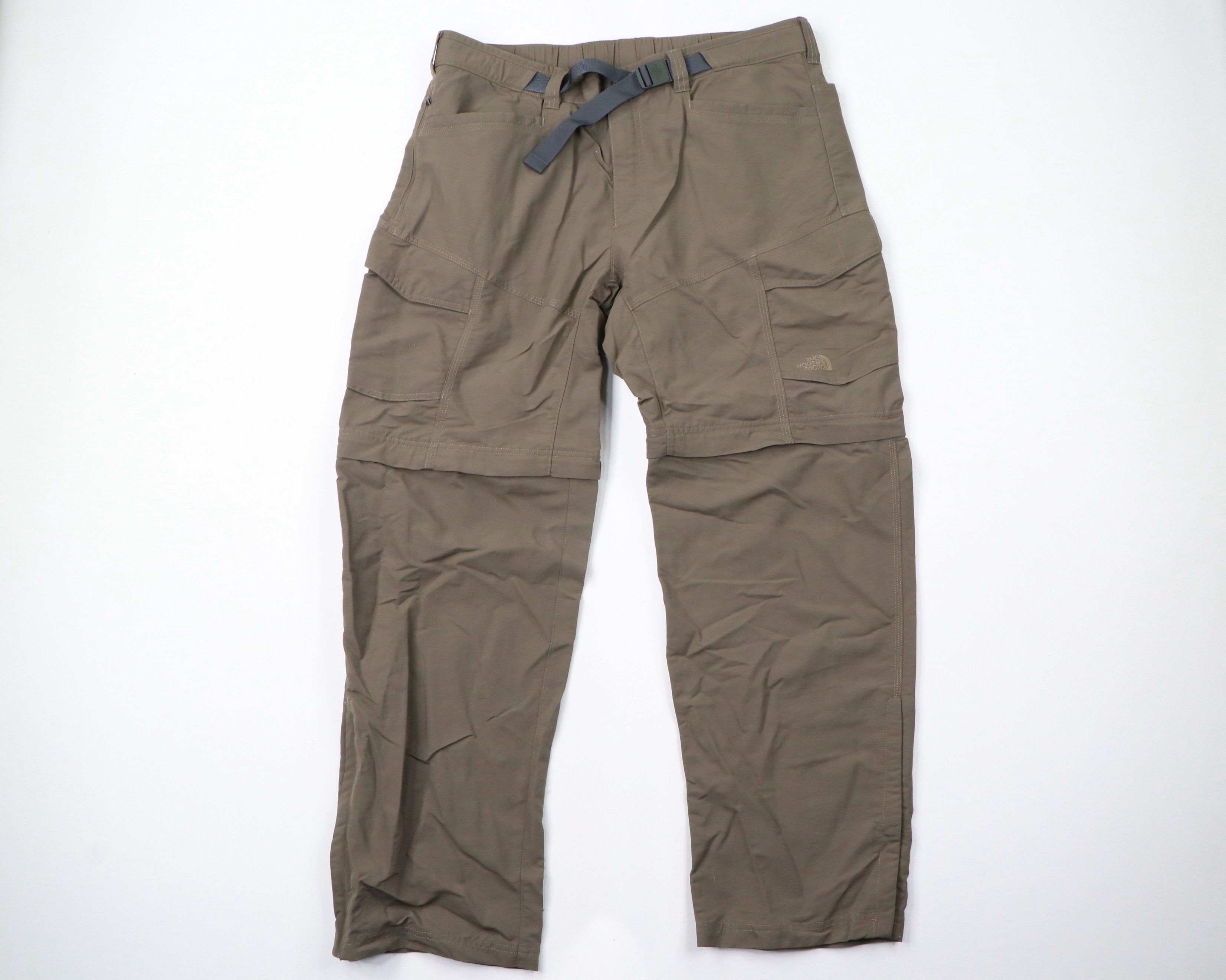 The North Face Mens Convertible Hiking Pants Size Large Belted Beige