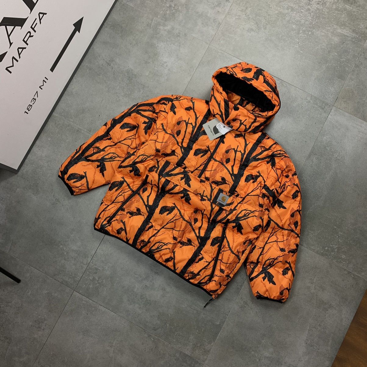 image of Carhartt Puffer Anorak Jacket Moro Orange M Streetwear, Men's (Size Medium)
