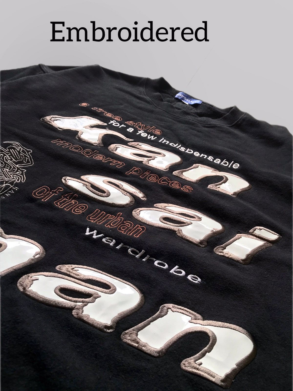 Kansai Yamamoto 1990s KANSAI MAN Embroidered Logo Sweatshirt Size US XL / EU 56 / 4 - 4 Thumbnail