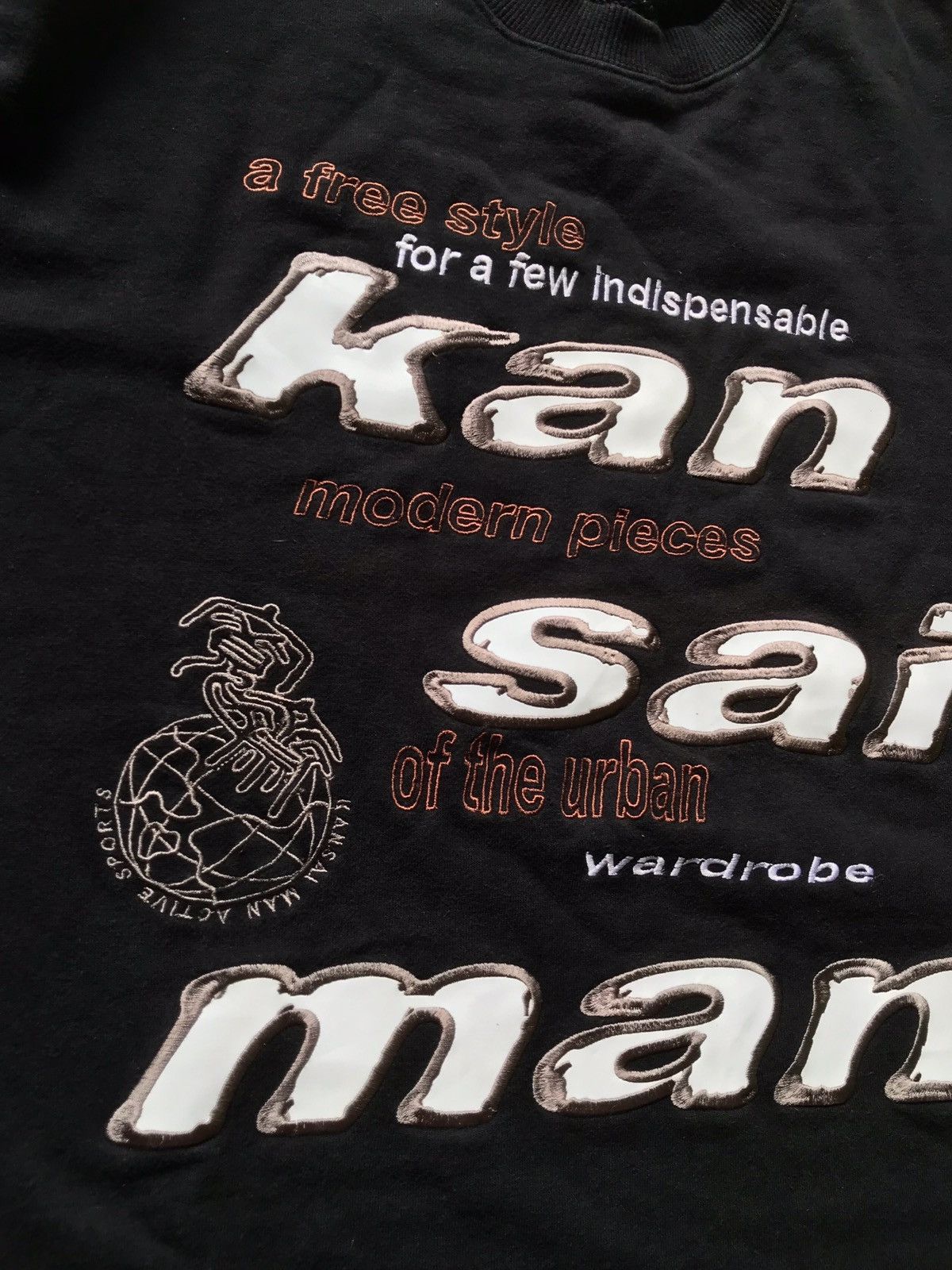 Kansai Yamamoto 1990s KANSAI MAN Embroidered Logo Sweatshirt Size US XL / EU 56 / 4 - 13 Thumbnail