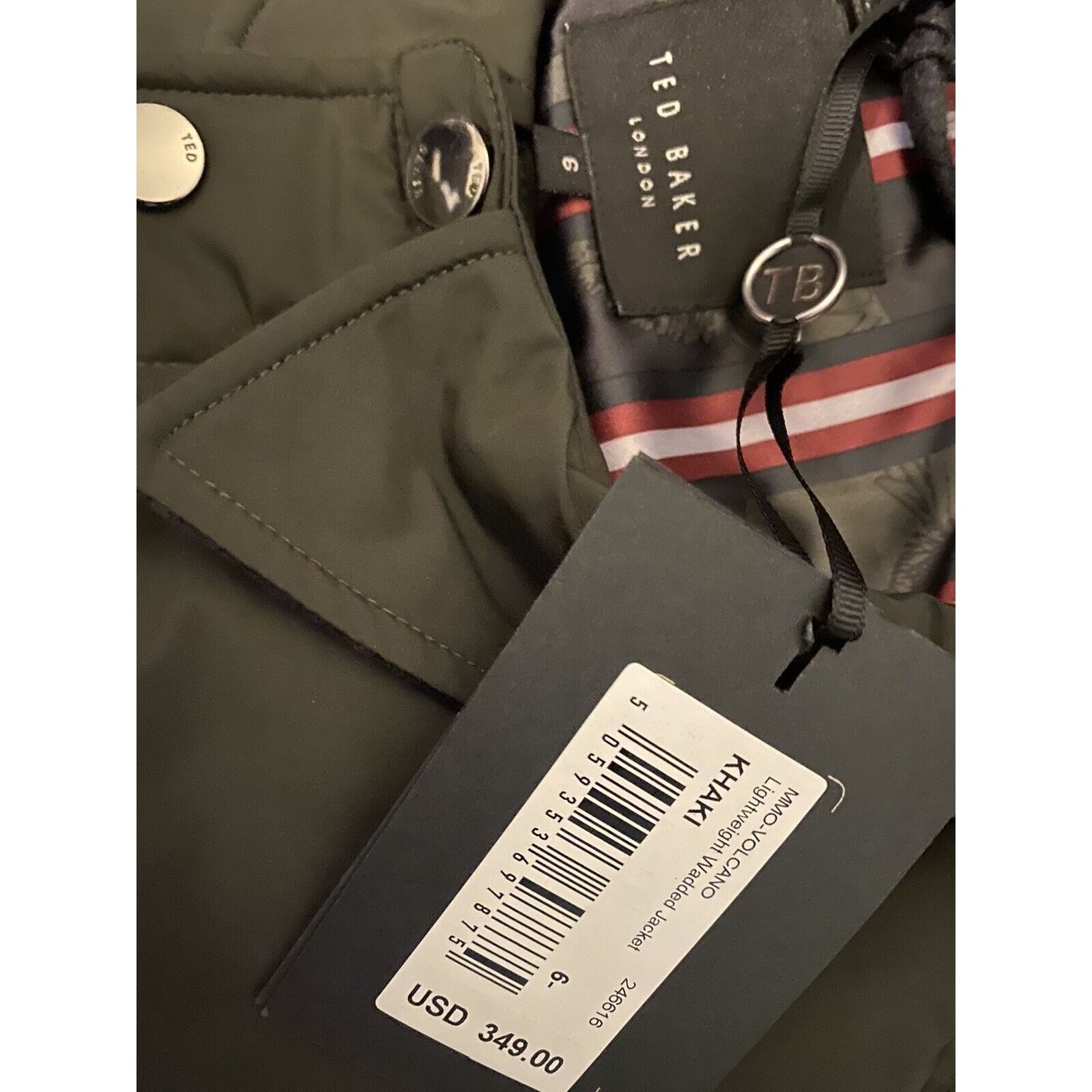 New 349$ Ted Baker Volcano Wadded Jacket Mens Size Lightwe