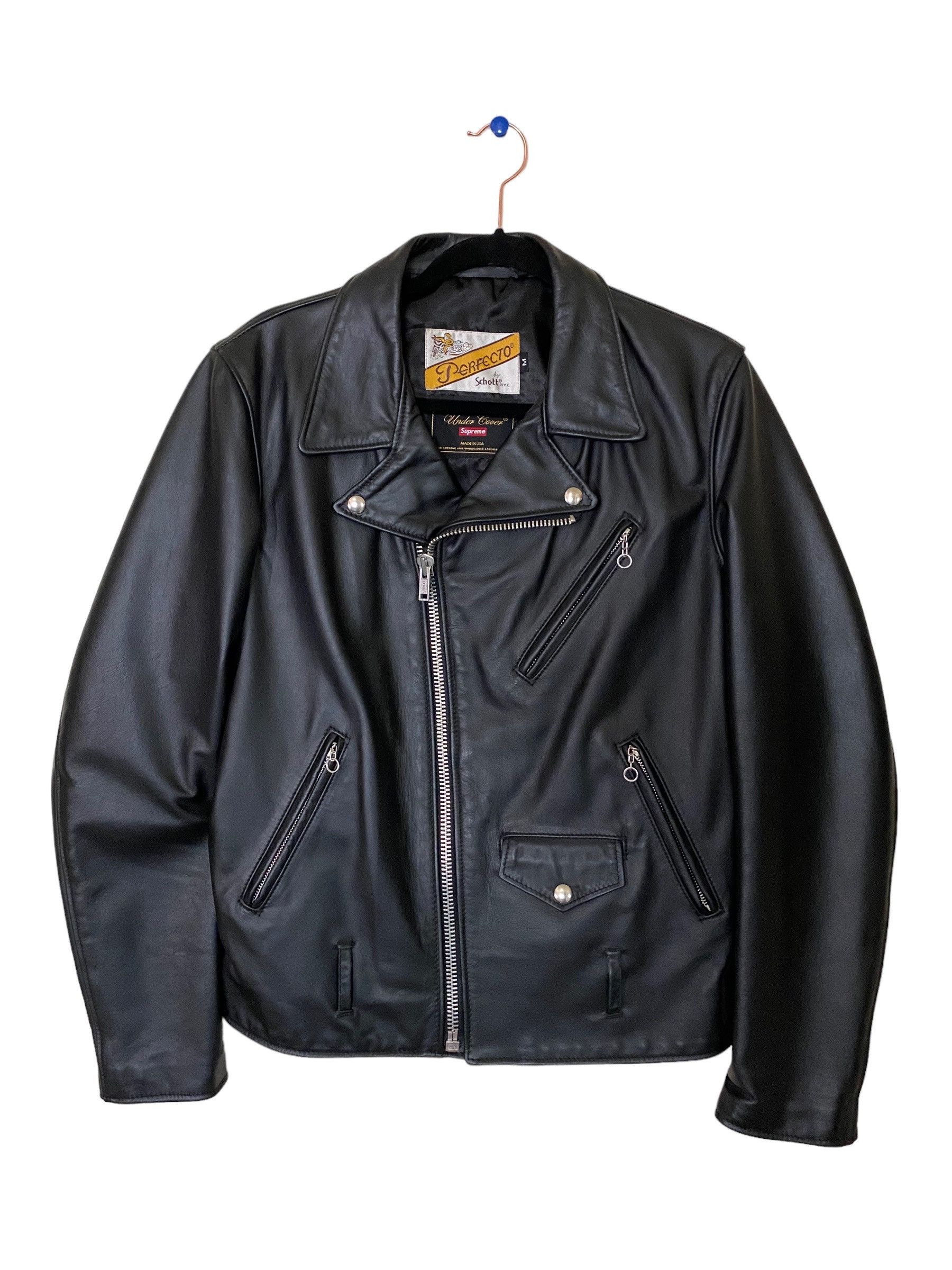 image of Schott x Supreme Undercover - Anarchy Is The Key Leather Jacket in Black, Men's (Size Medium)