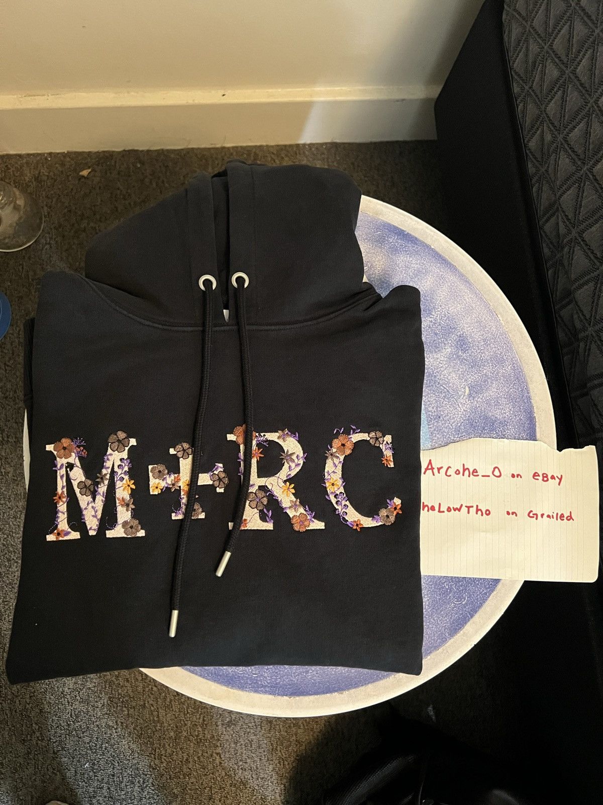 トップス M +RC NOIR SAY NO BLACK HOODIE M +RC NOIR SAY NO BLACK HOODIE