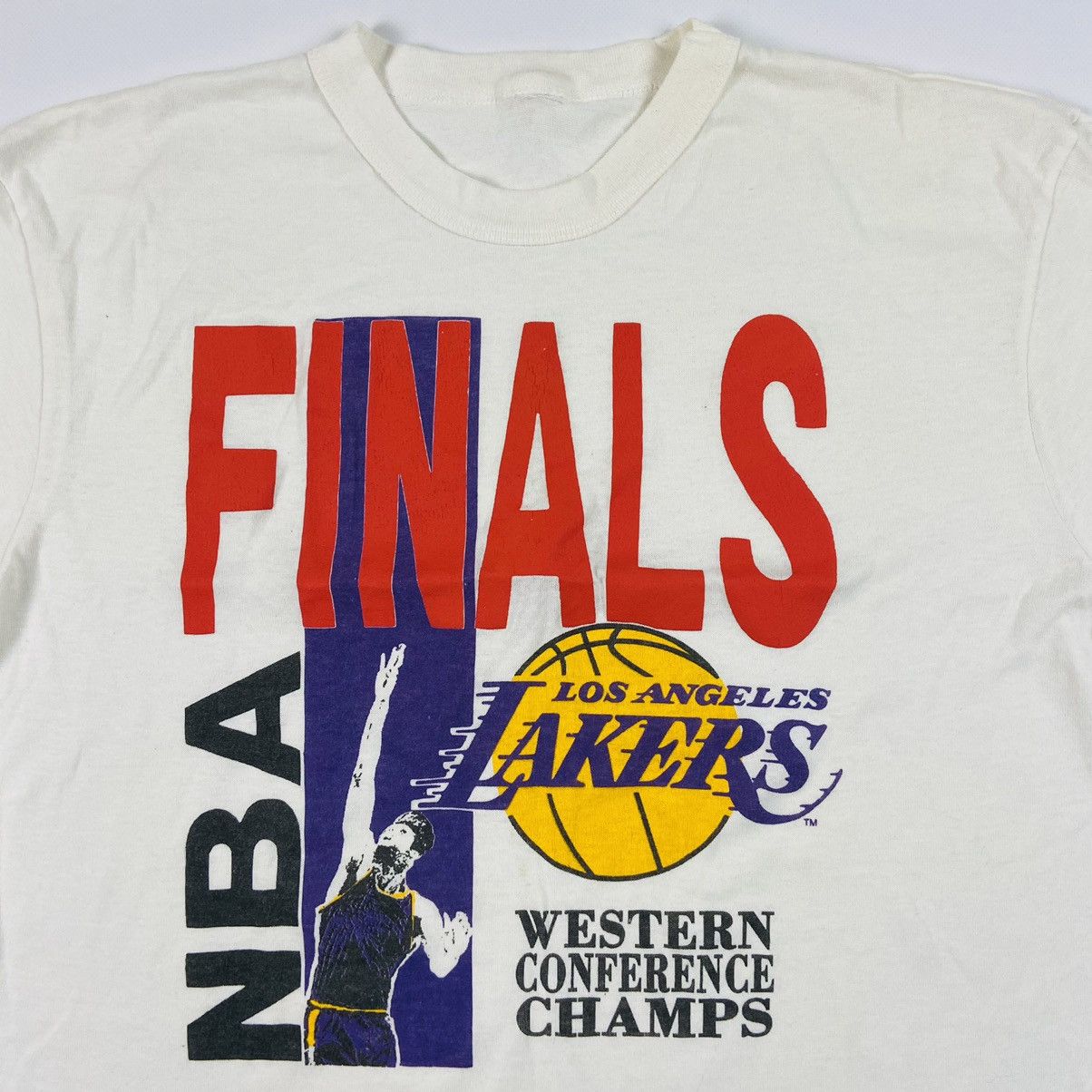 NBA 1970s LAKERS NBA FINAL ARCHIVE RARE BOXY FIT TEE - № 306 Size US M / EU 48-50 / 2 - 2 Thumbnail