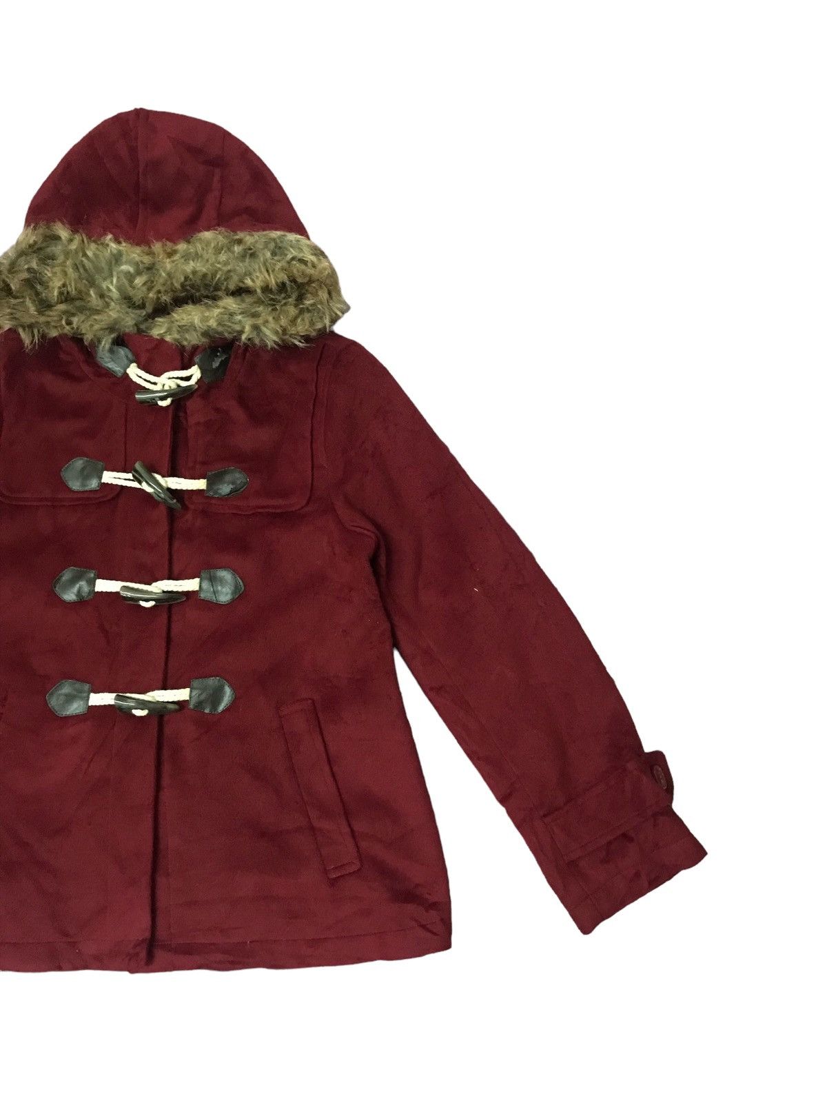 VINTAGE JAPAN AVANT GARDE HOODIES WOOL RED WINTER SEASON