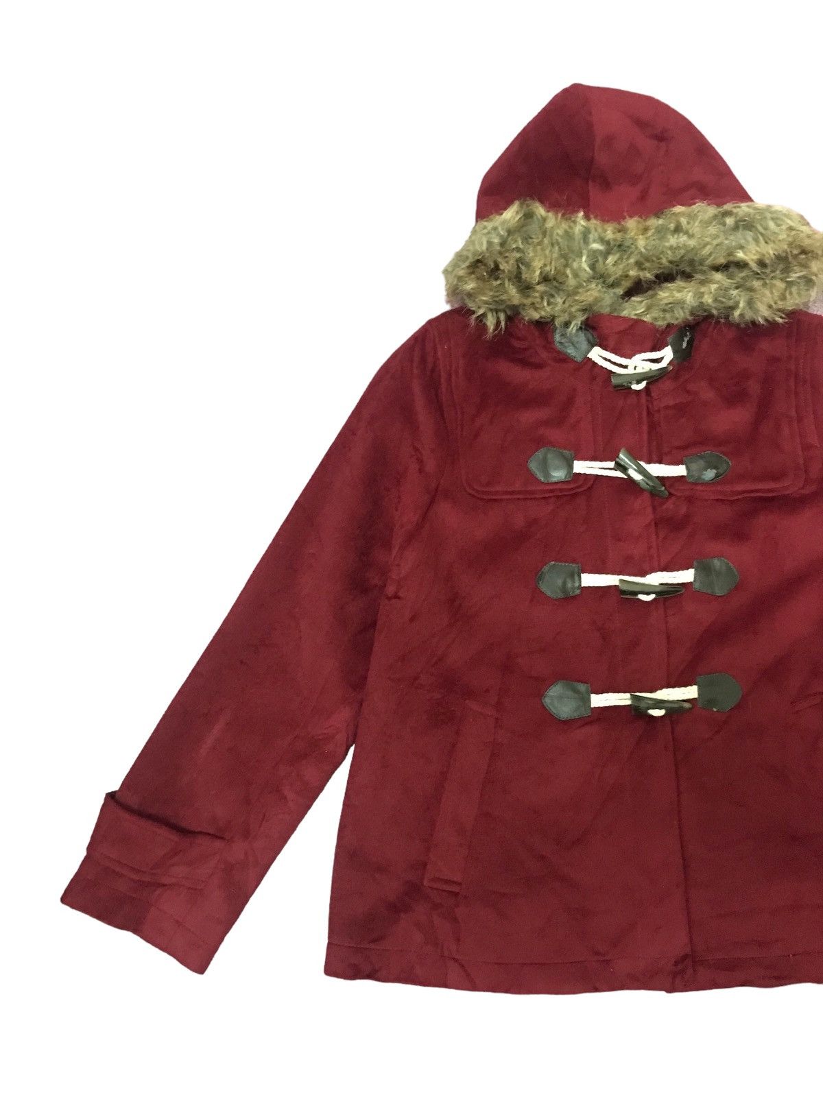 VINTAGE JAPAN AVANT GARDE HOODIES WOOL RED WINTER SEASON