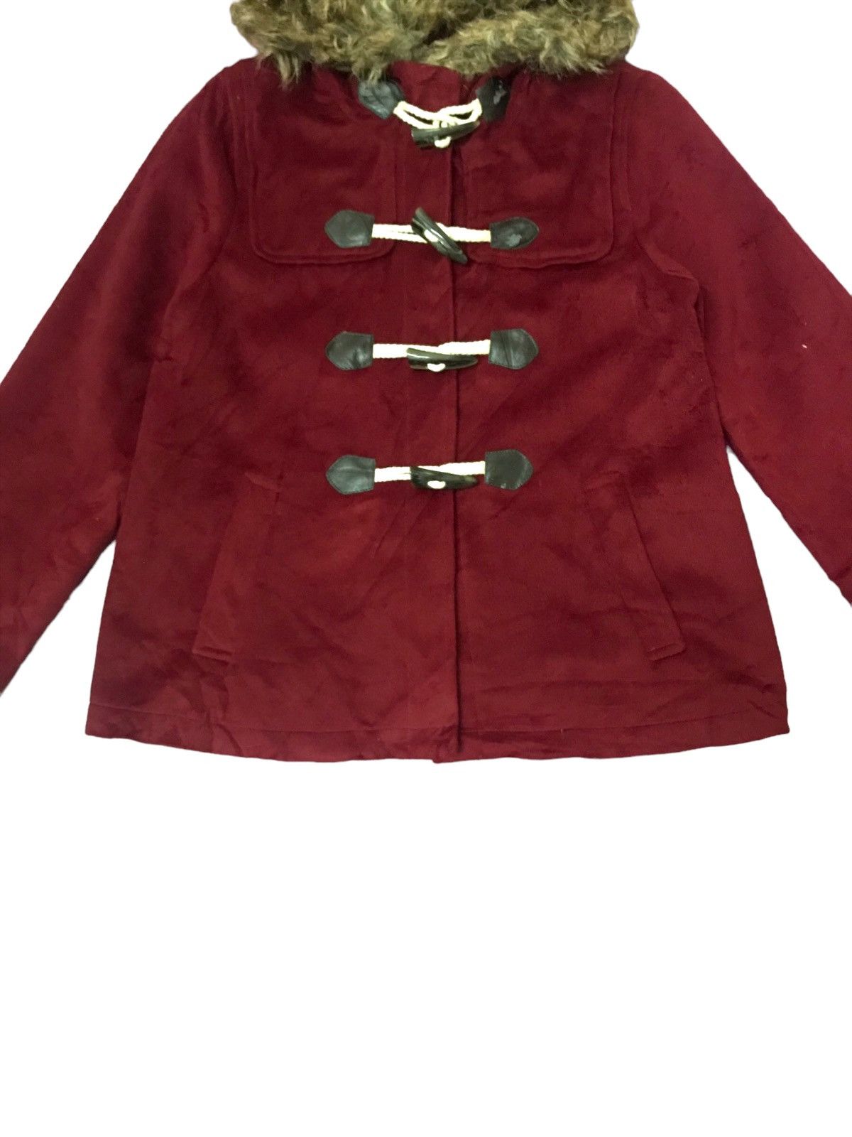 VINTAGE JAPAN AVANT GARDE HOODIES WOOL RED WINTER SEASON