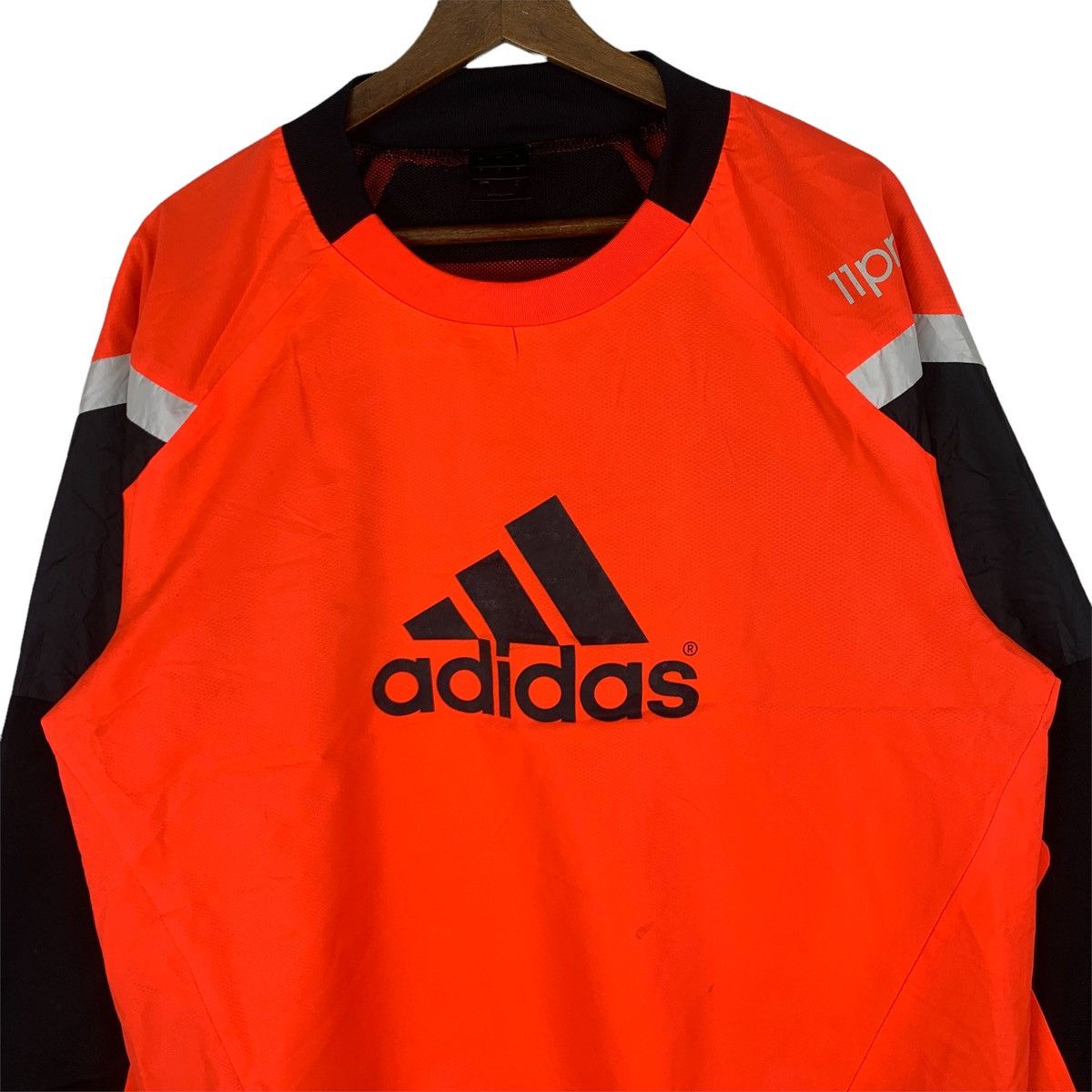 Adidas Adidas Sport 11 Crewneck Big Logo Windbreaker Sweatshirt Size US L / EU 52-54 / 3 - 2 Thumbnail