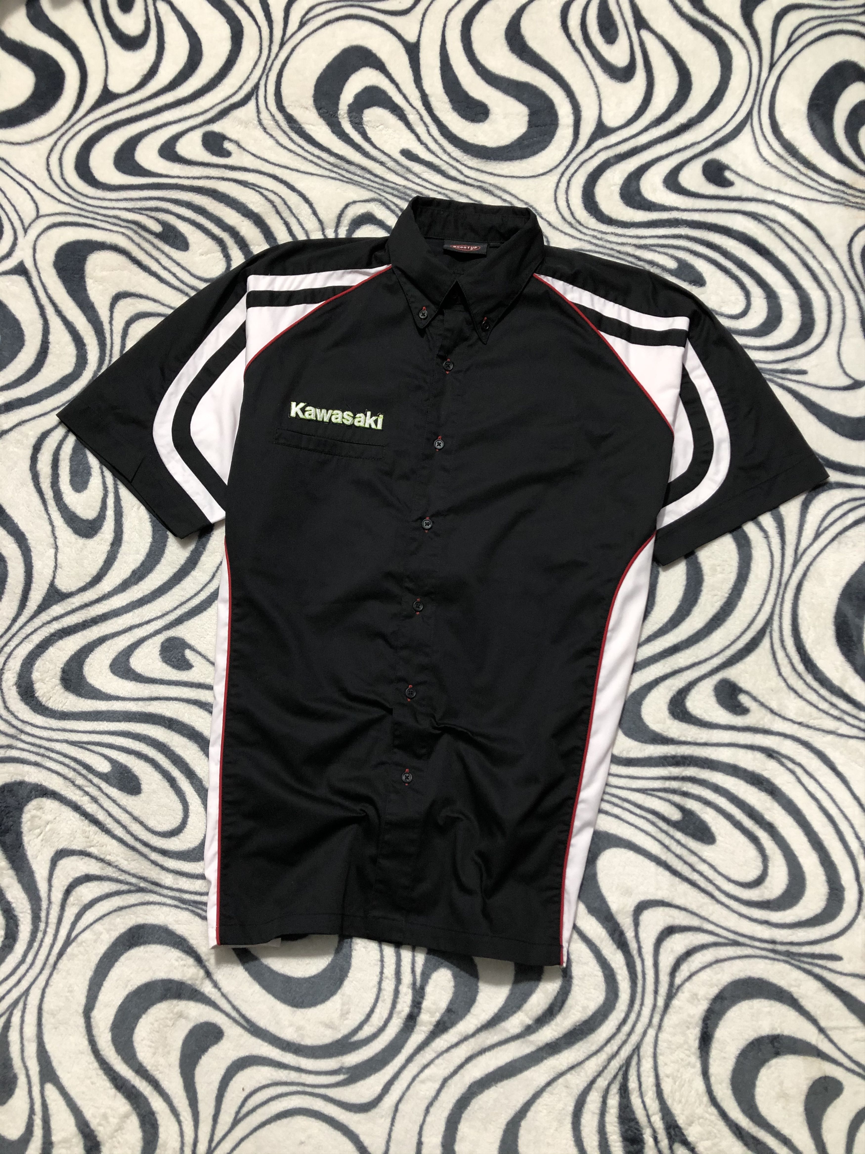 Vintage Kawasaki Moto Racing Short Sleeve Shirt Size US L / EU 52-54 / 3 - 2 Thumbnail