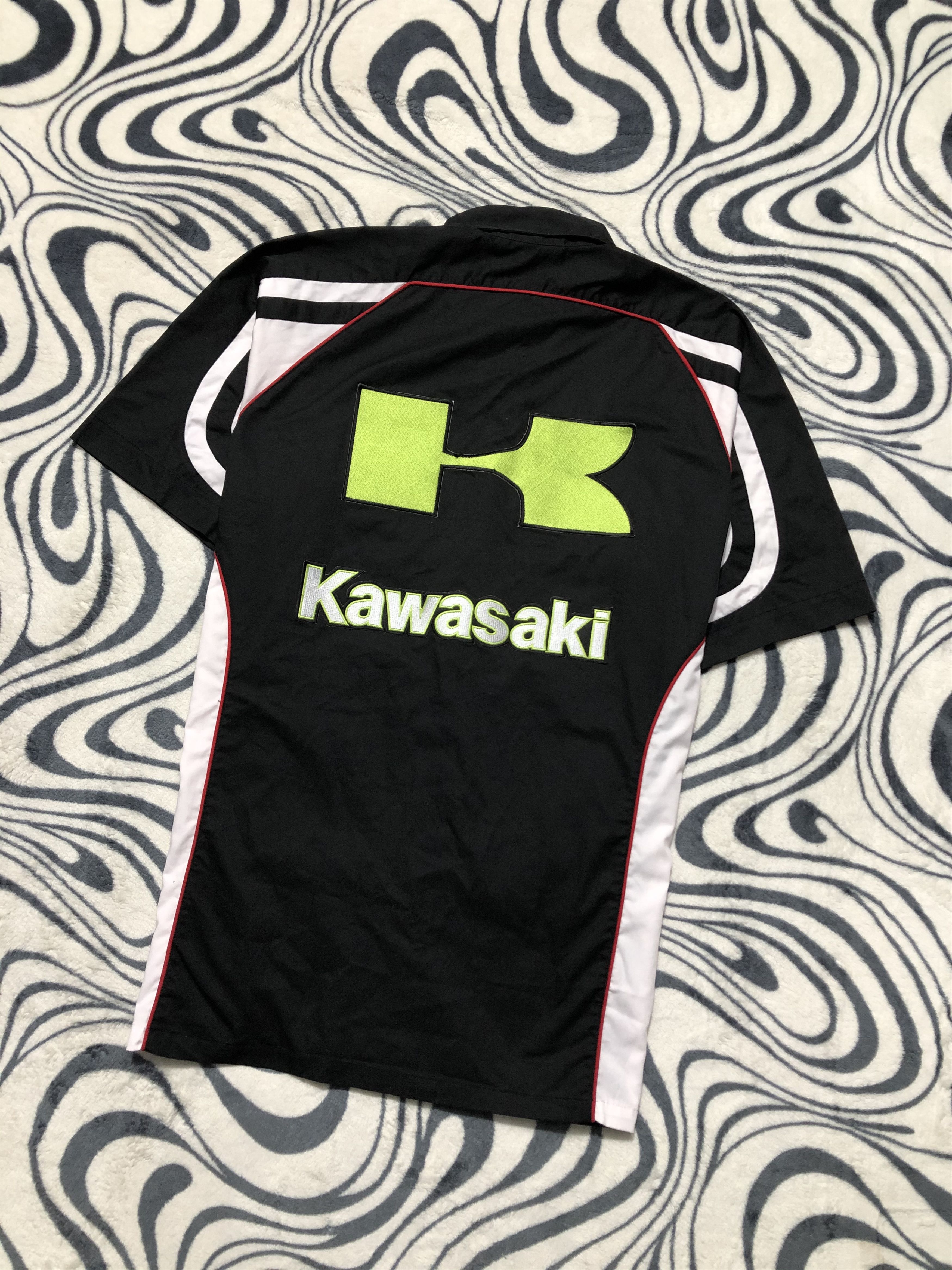 Vintage Kawasaki Moto Racing Short Sleeve Shirt Size US L / EU 52-54 / 3 - 1 Thumbnail
