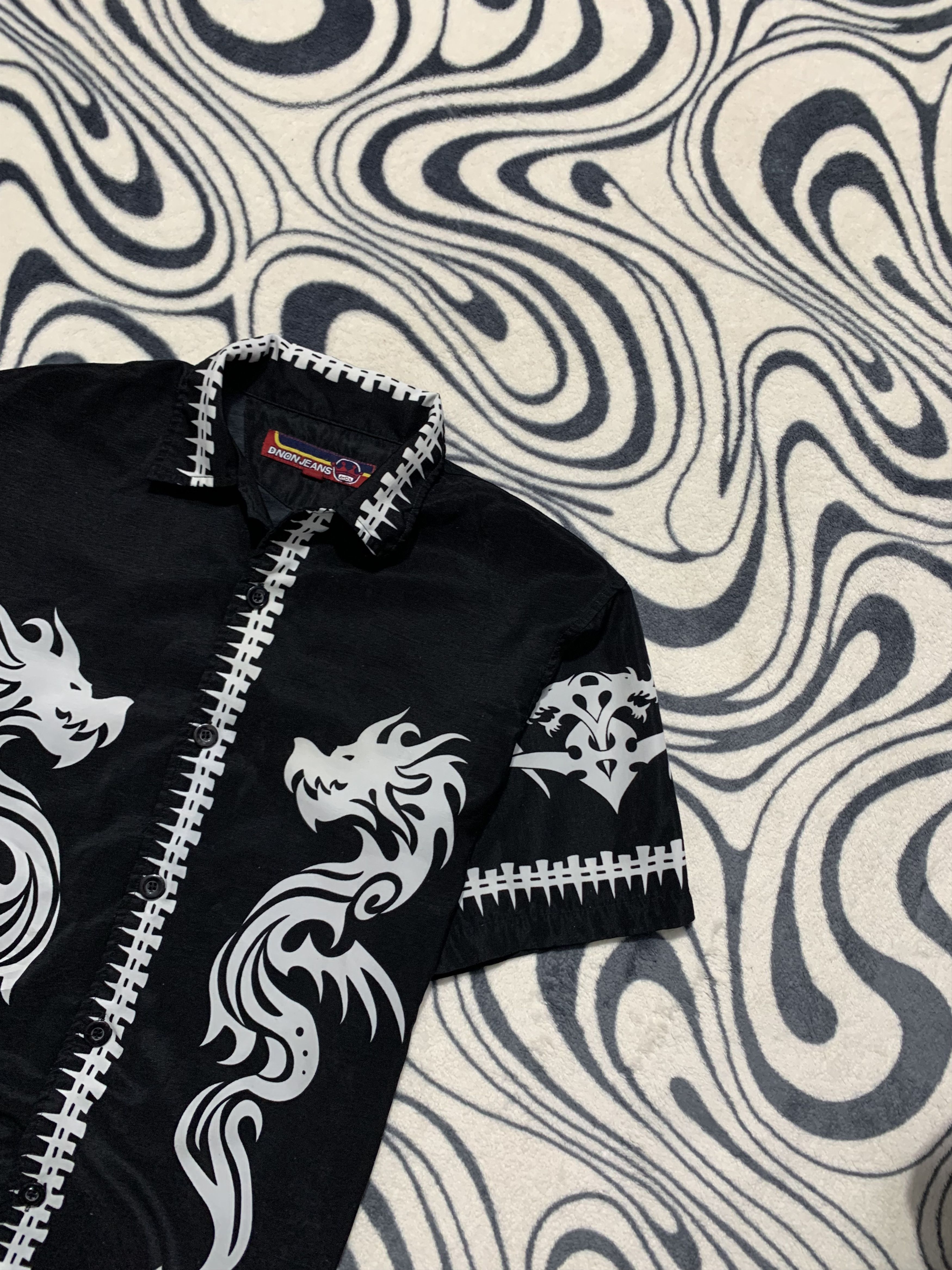 Japanese Brand Vintage Hawaiian Shirt Japanese Style Dragon Print Size US M / EU 48-50 / 2 - 2 Thumbnail