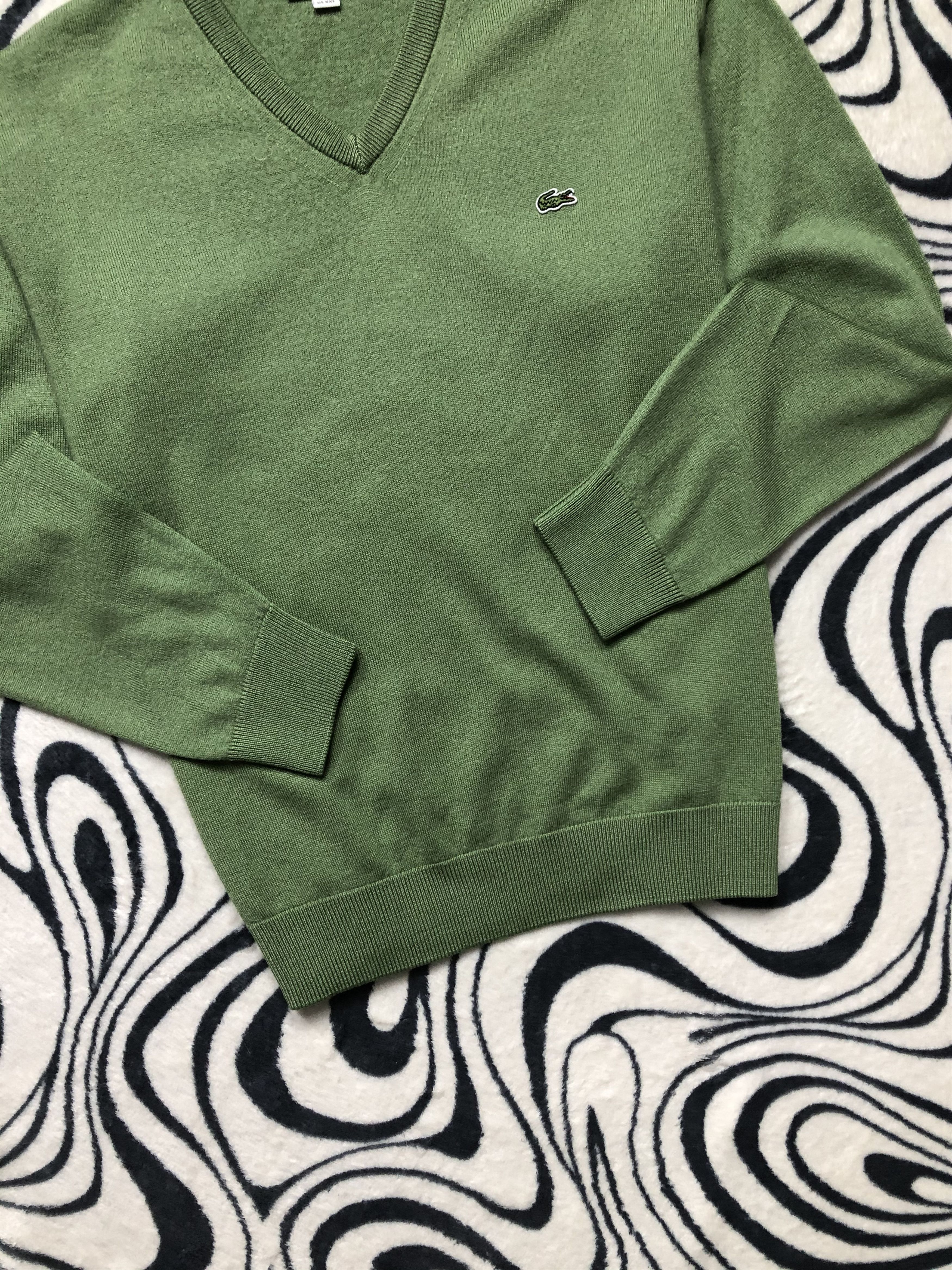 Lacoste × Vintage Lacoste Vintage Mens V-neck Sweater Size US XL / EU 56 / 4 - 3 Thumbnail