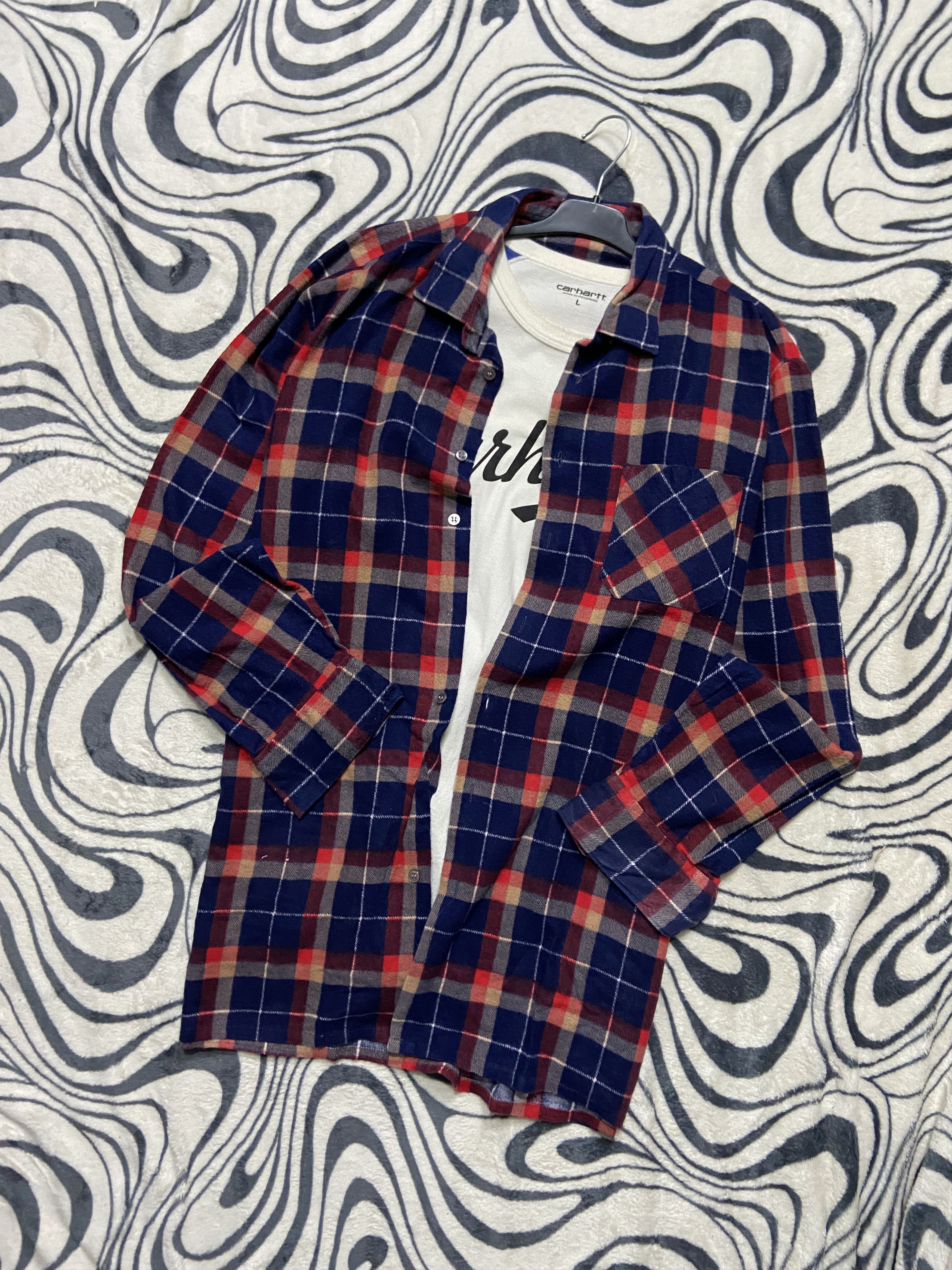 Flannel × Vintage Vintage Flannel Plaid Shirt Travis style Size US L / EU 52-54 / 3 - 1 Thumbnail