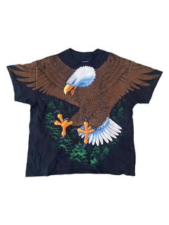 Vintage Liquid Blue Eagle USA Shirt Native American Indian T-Shirt Size 2XL  Rare