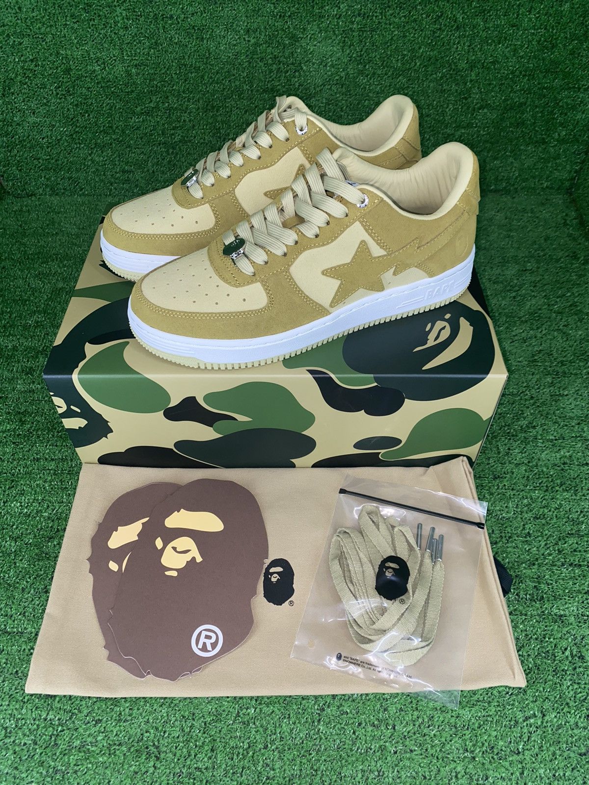 image of Bape Sta 3 Suede Beige Size 9 Shoes, Men's