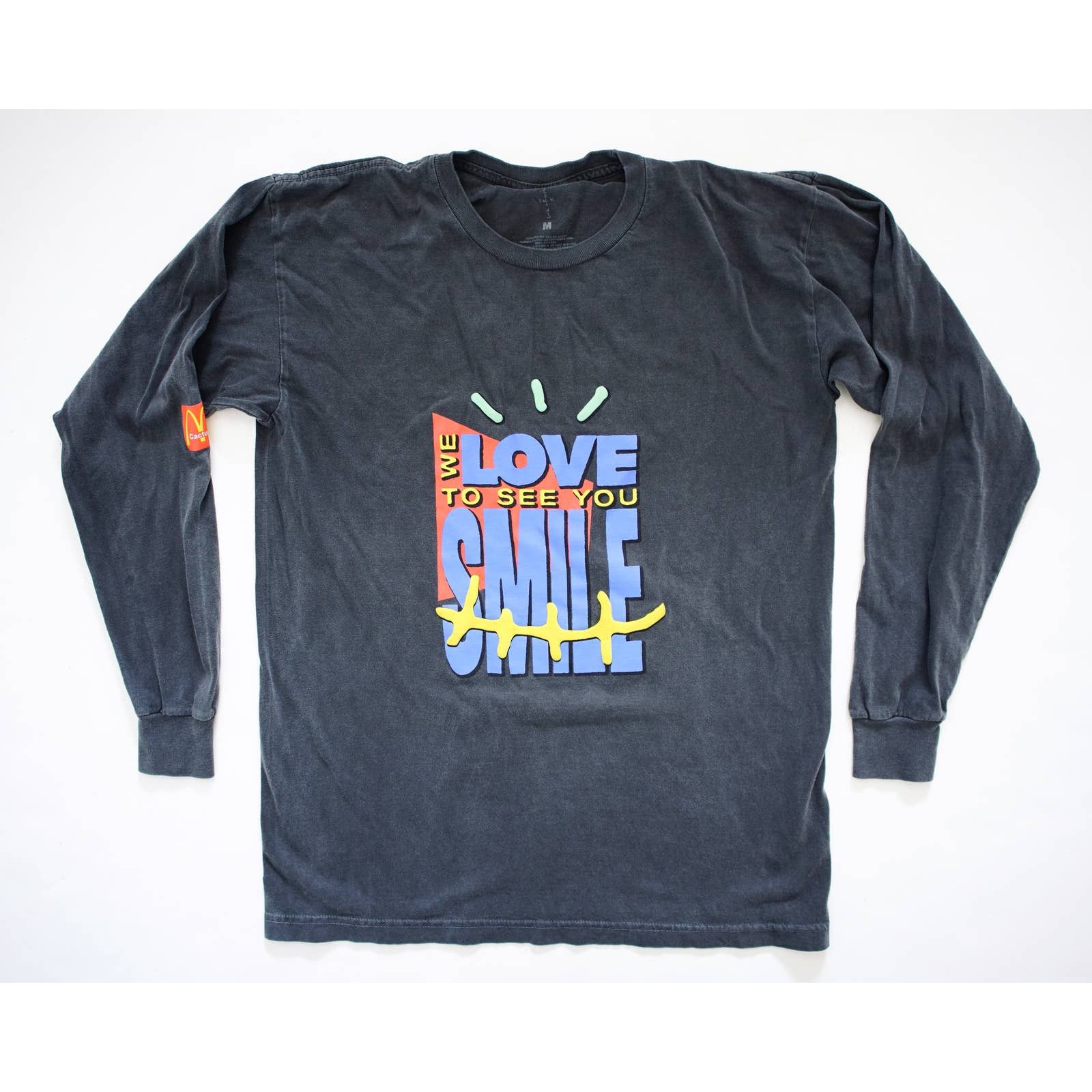 Weißes SMILE T-Shirt Für J1 6 Britisch Khaki Travis Scott Cactus