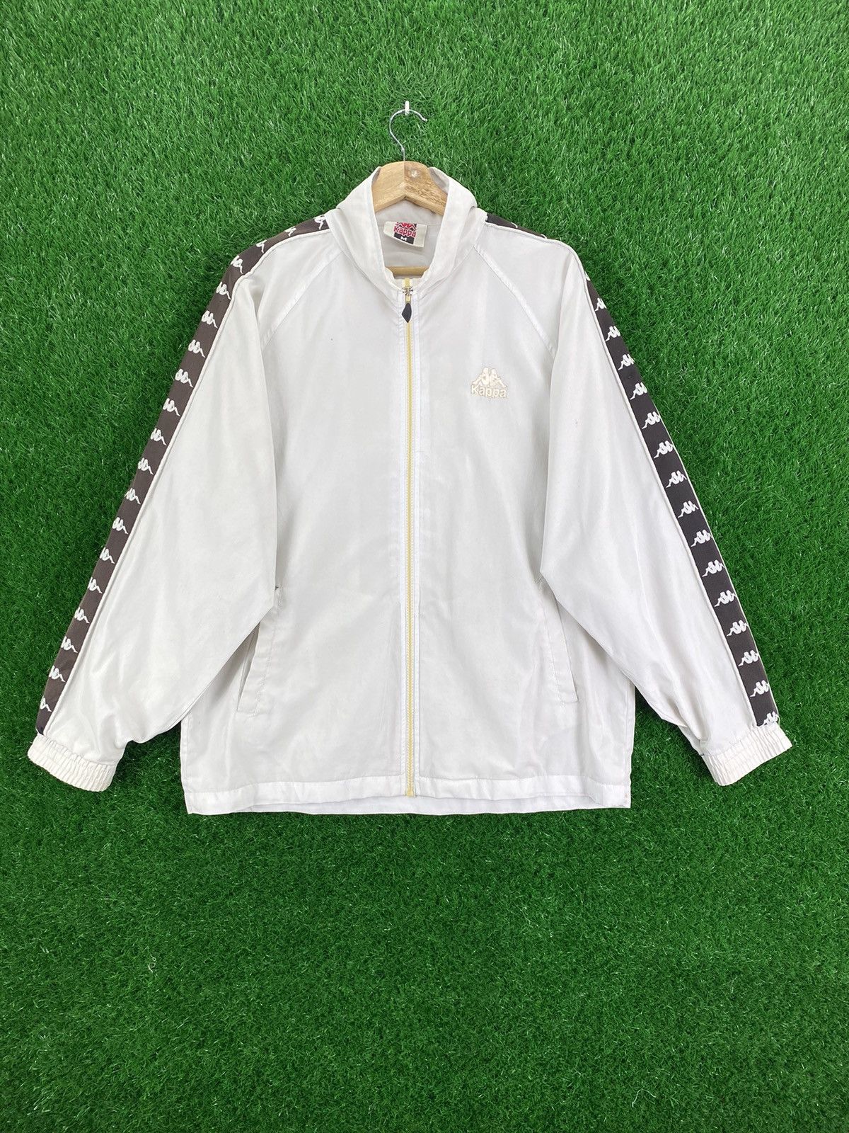 Kappa white track jacket outlet