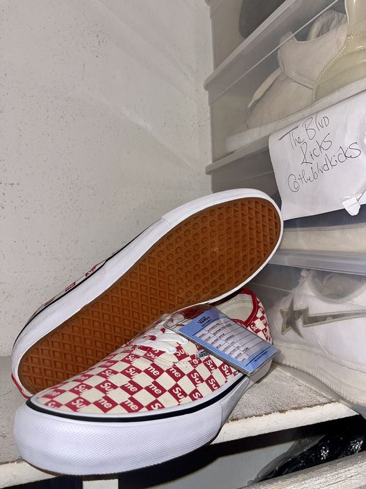 Red checkered cheap supreme vans