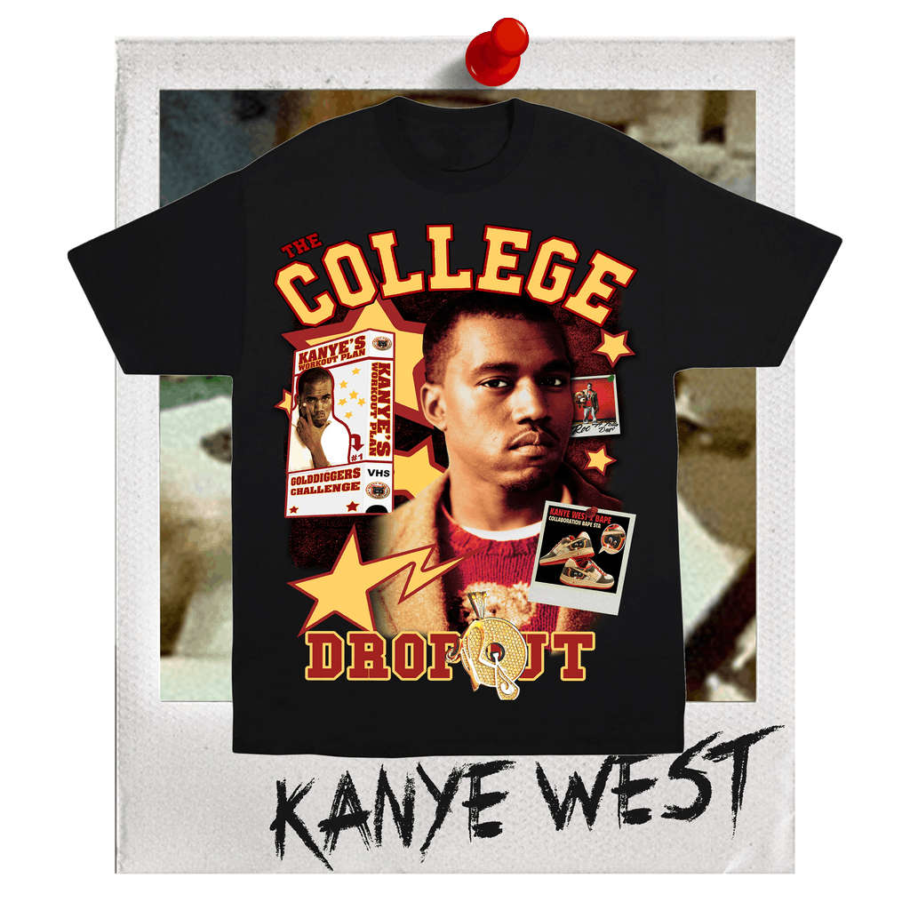 Darien Bruze YE - College Dropout Black Tee Size US M / EU 48-50 / 2 - 2 Thumbnail