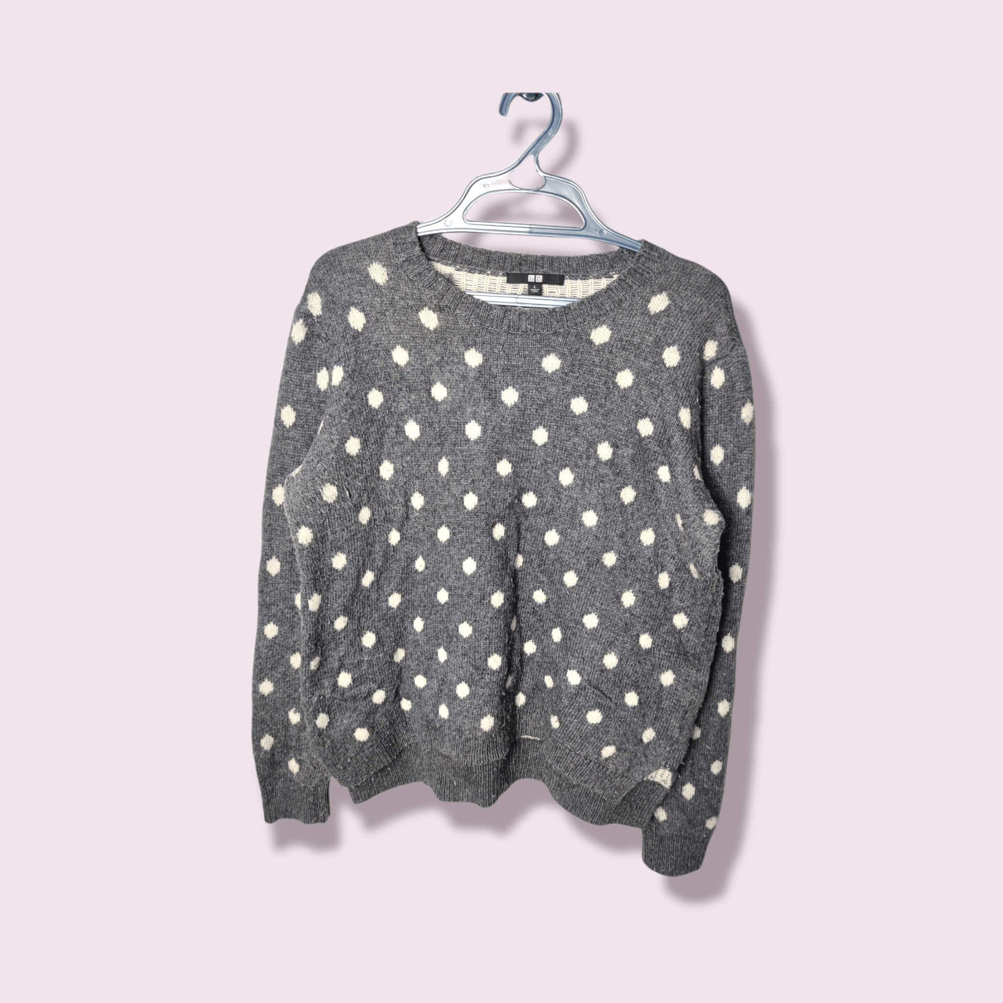 image of Uniqlo Knit Sweatshirt in Grey, Men's (Size Large)