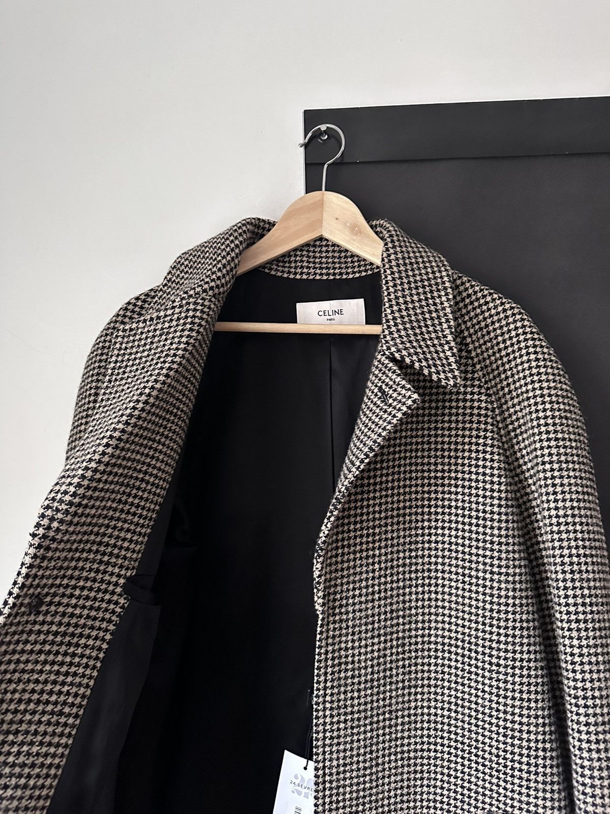 Celine AW19 3-Button Houndstooth Wool Coat Size US S / EU 44-46 / 1 - 11 Thumbnail