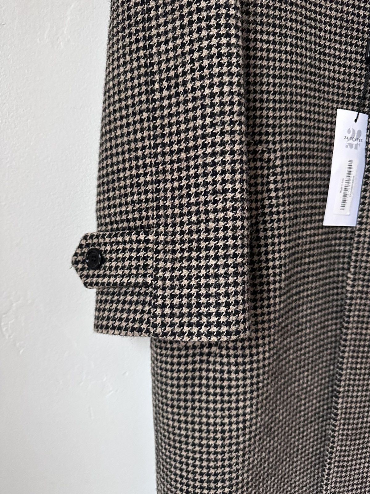 Celine AW19 3-Button Houndstooth Wool Coat Size US S / EU 44-46 / 1 - 5 Thumbnail