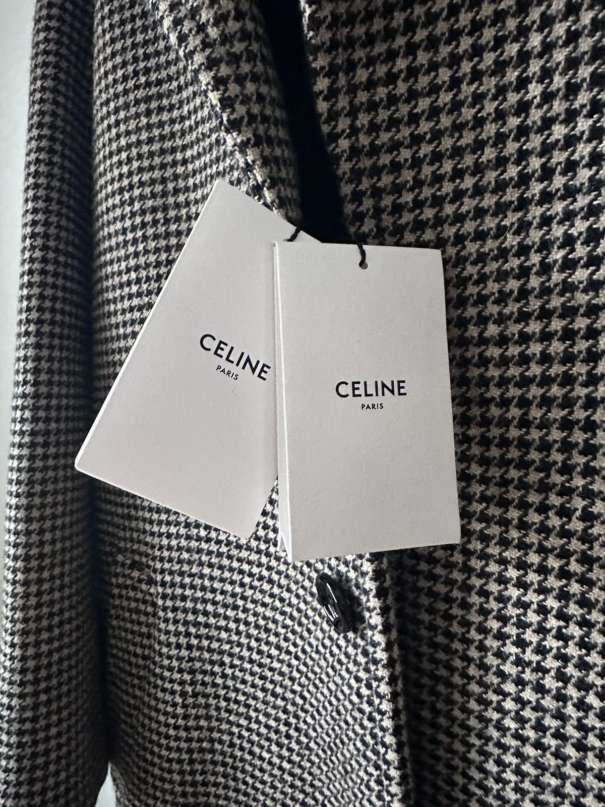 Celine AW19 3-Button Houndstooth Wool Coat Size US S / EU 44-46 / 1 - 12 Thumbnail