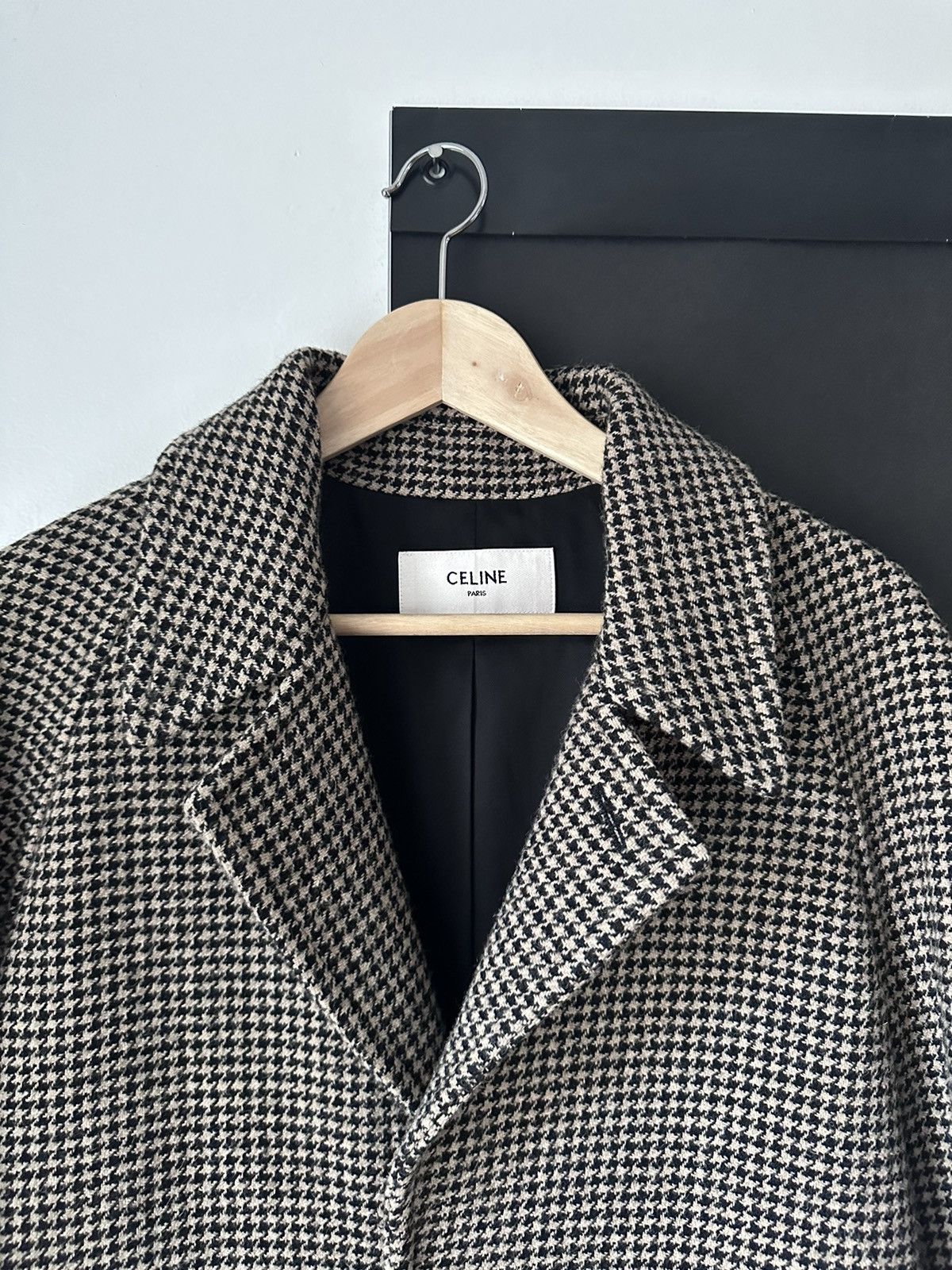 Celine AW19 3-Button Houndstooth Wool Coat Size US S / EU 44-46 / 1 - 3 Thumbnail