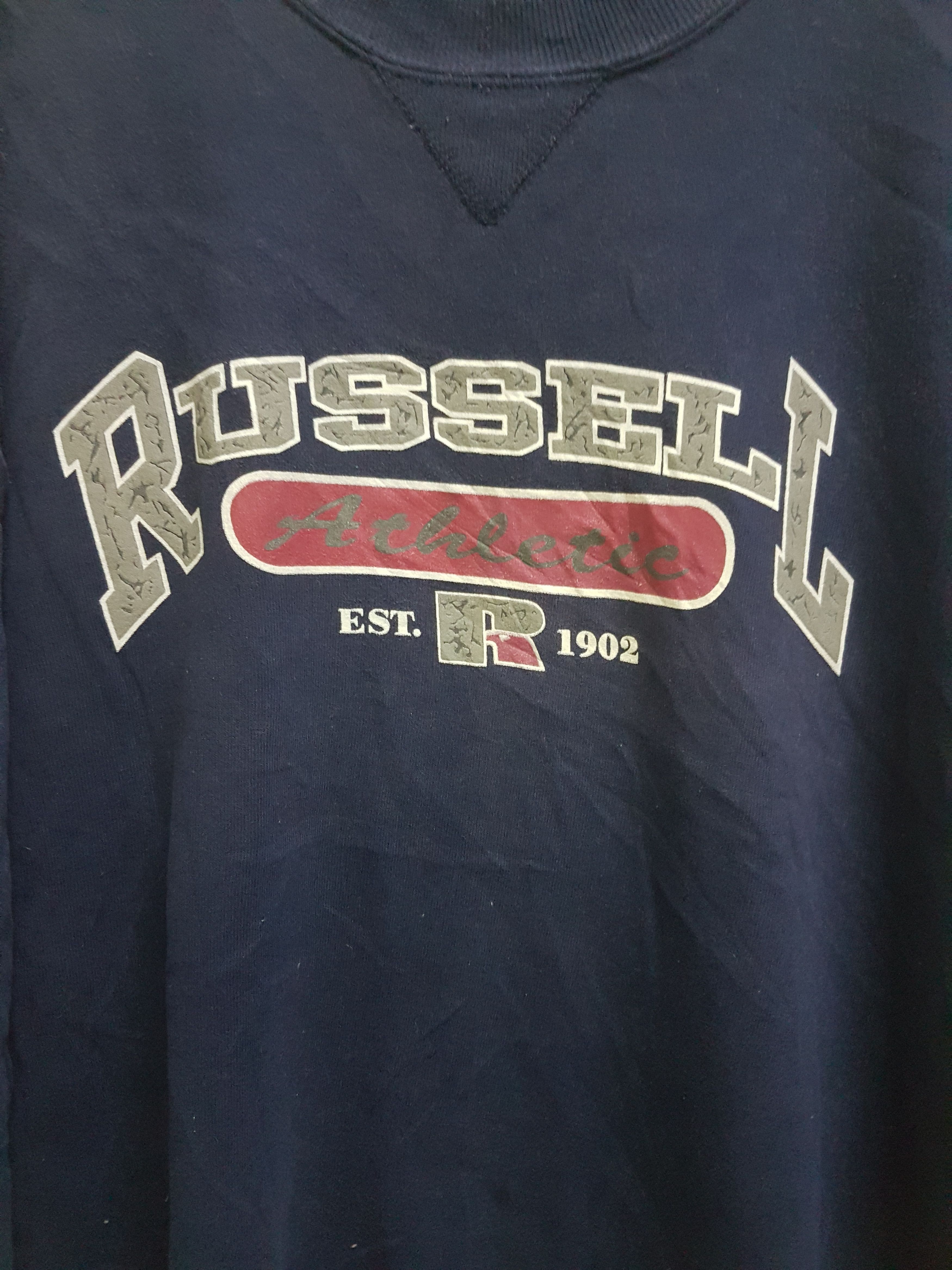 Russell Athletic Vintage Russel Athletic Spellout Logo Sweatshirt Size US L / EU 52-54 / 3 - 3 Thumbnail