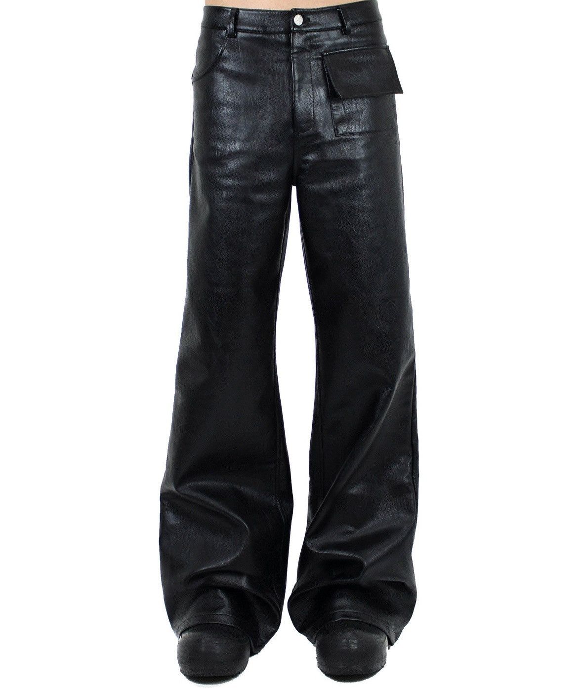 Japanese Brand × Leather Ranger Cartel Black Flared Leather Pants | Grailed