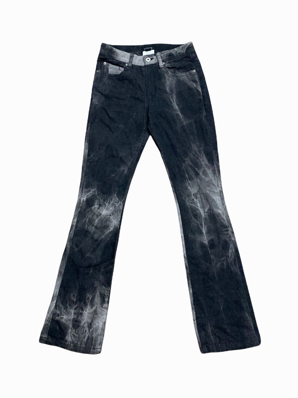 image of Atsuro Tayama Designer Hype Acidwash Tactical Cargo Pants in Acid Wash Black, Men's (Size 26)