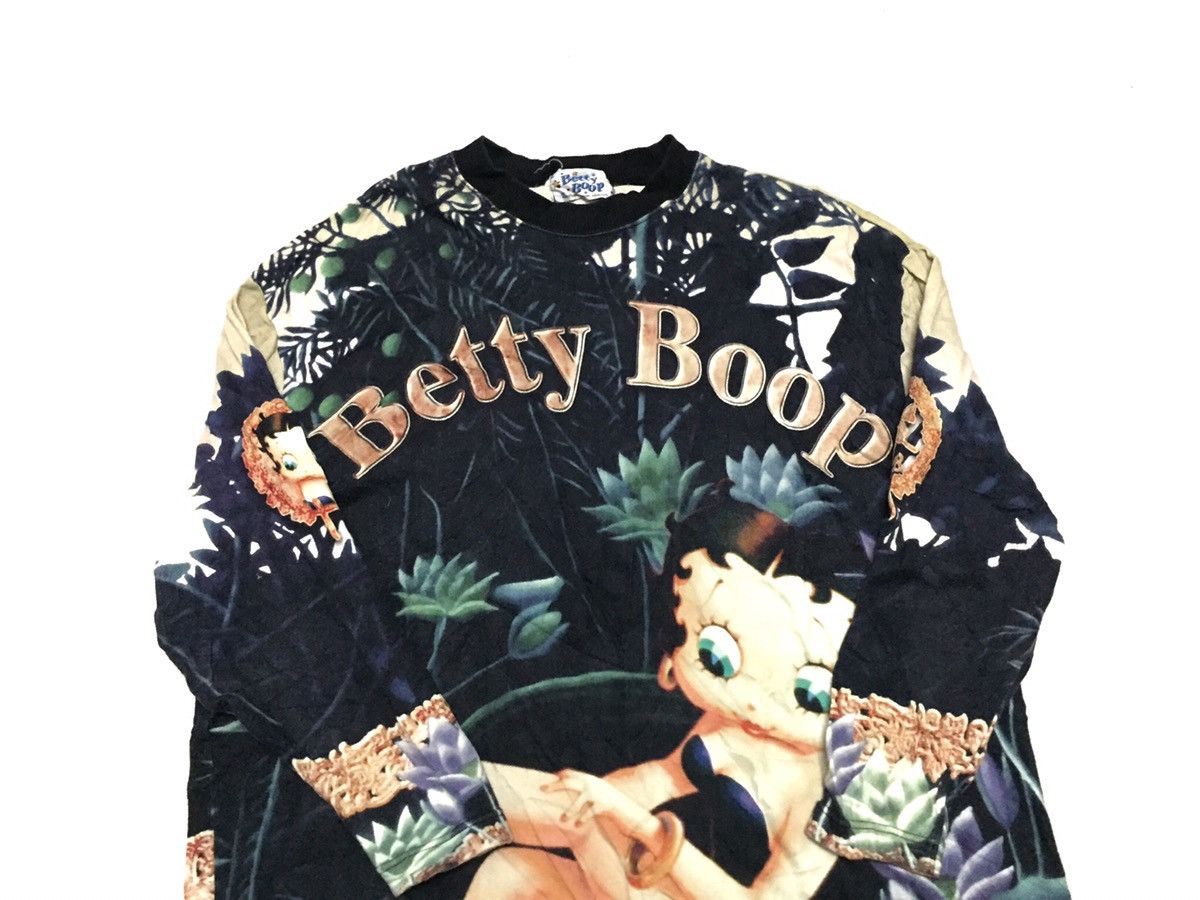 Vintage Vintage 90s Betty boop Longsleeve fullprint shirt Size US L / EU 52-54 / 3 - 4 Thumbnail