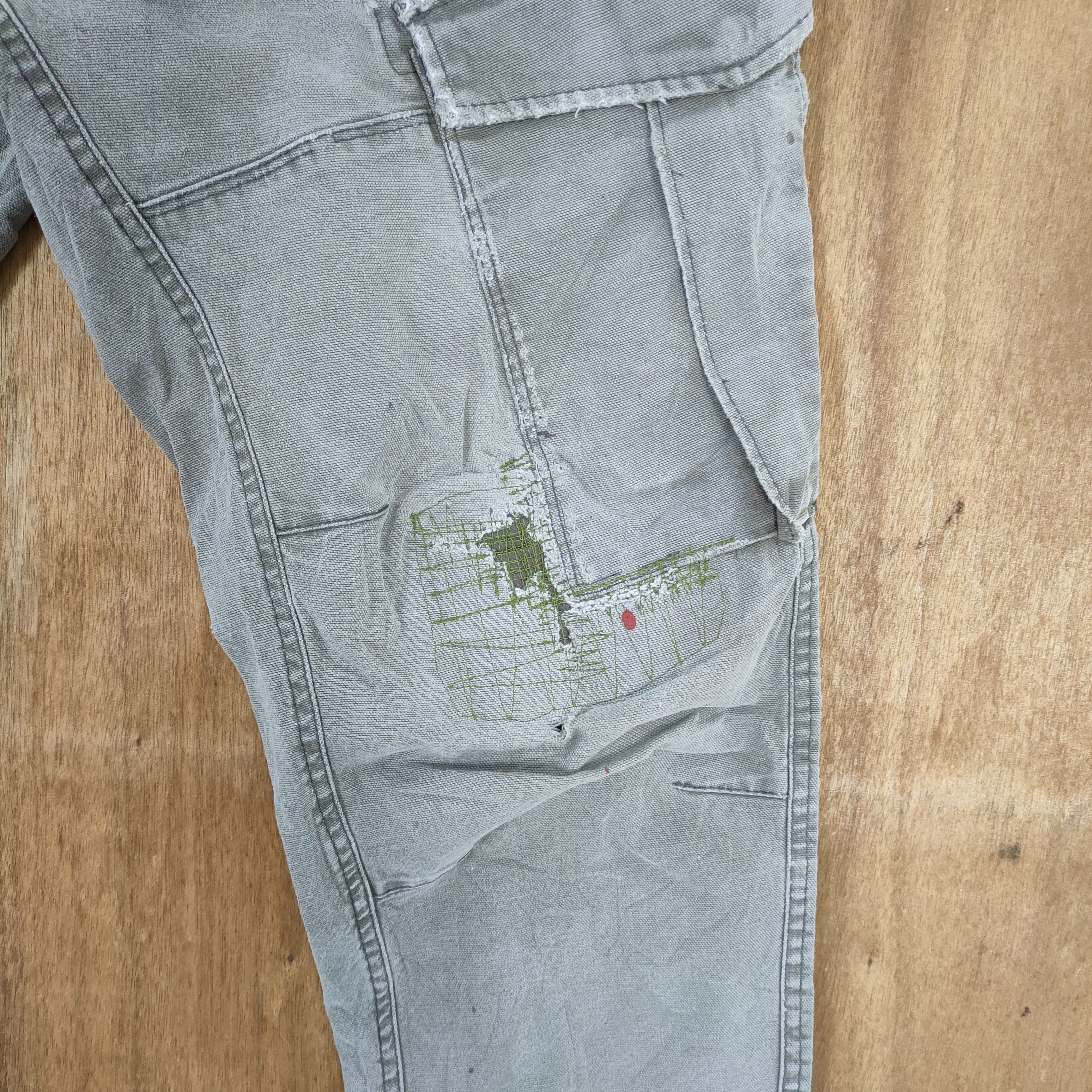 Japanese Brand VINTAGE FADED RIPPEP CARGO PANTS Size US 31 - 12 Thumbnail