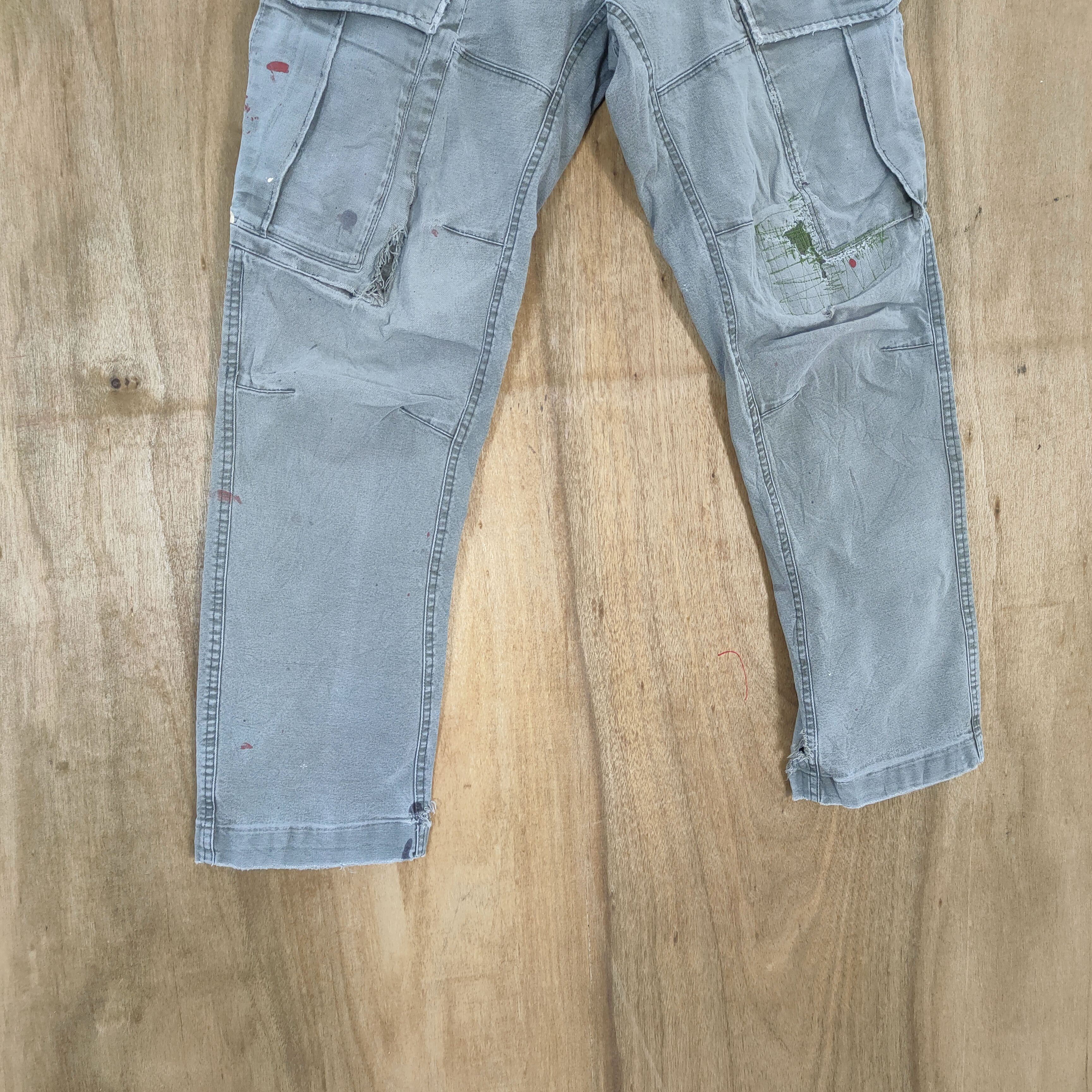 Japanese Brand VINTAGE FADED RIPPEP CARGO PANTS Size US 31 - 3 Thumbnail