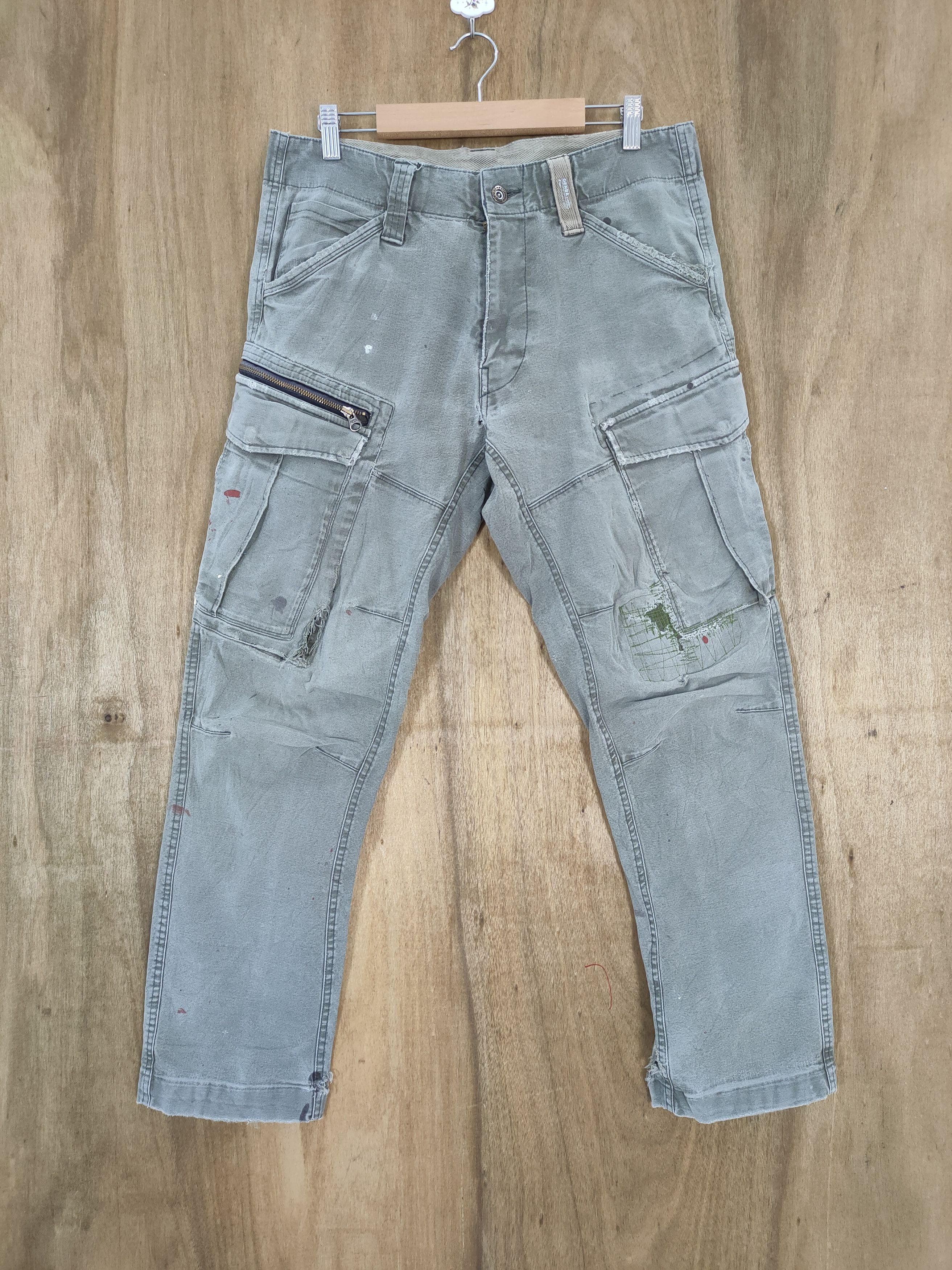 VINTAGE FADED RIPPEP CARGO PANTS