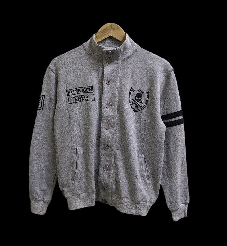 HYDROGEN × Japanese Brand × Vintage Vintage hydrogen army embroidery logo button sweater Size US M / EU 48-50 / 2 - 4 Thumbnail