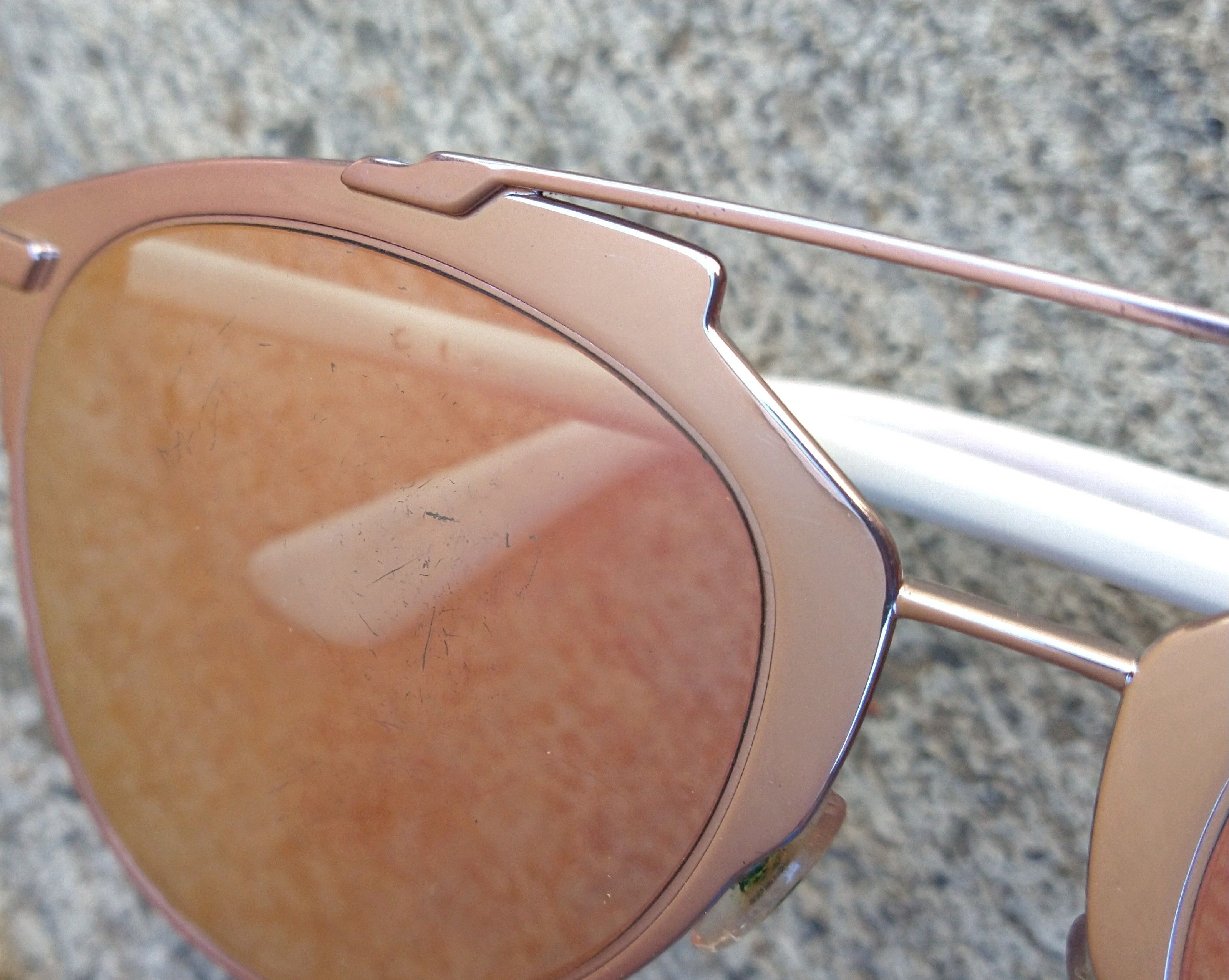 FLAW Christian Dior Sunglasses 31UHA Gold White