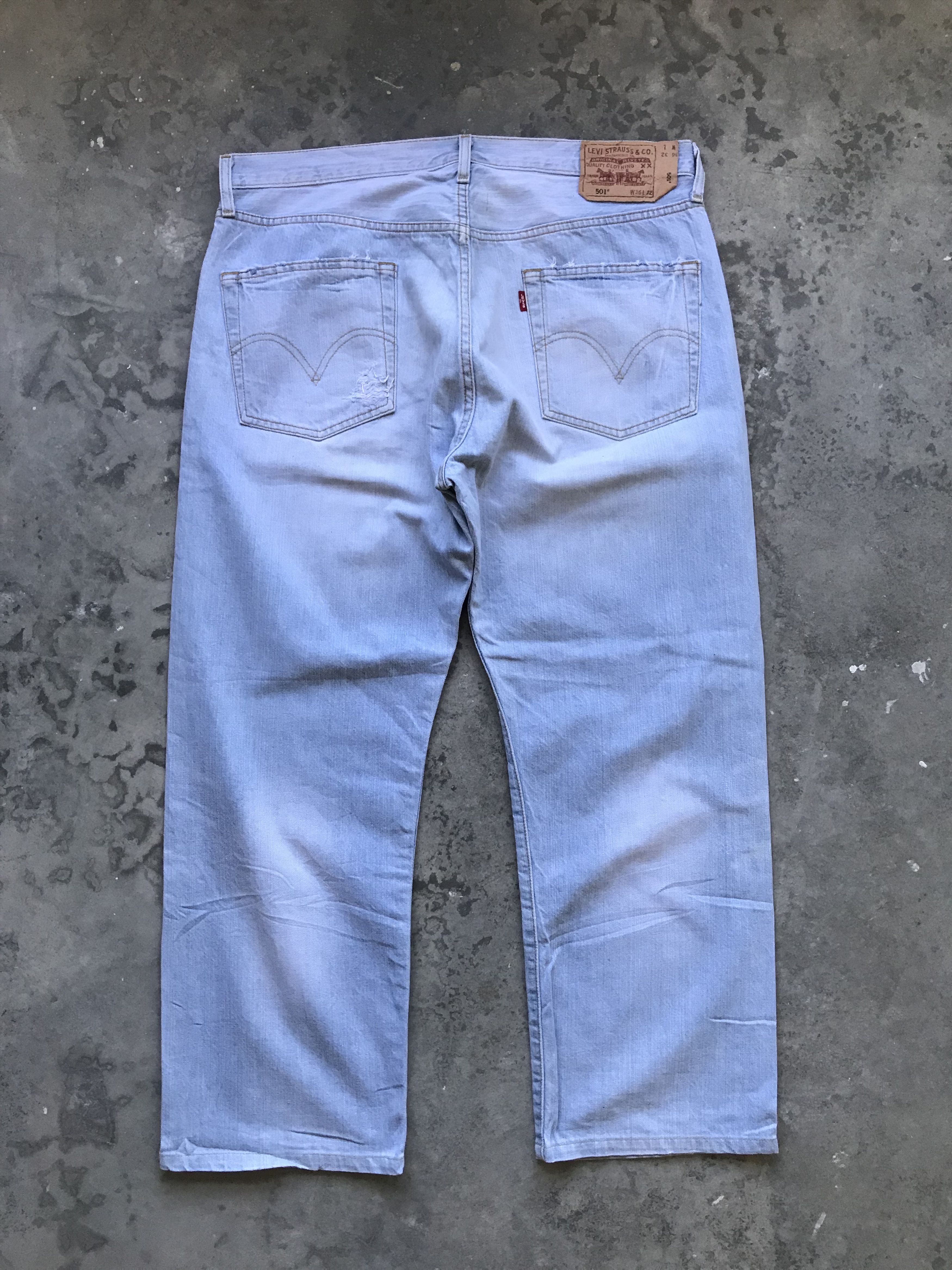 Levi's × Levi's Vintage Clothing × Vintage VLEV51 - Levis 501 Light Distressed Light Wash Jeans Size US 36 / EU 52 - 10 Thumbnail